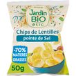 JARDIN BIO ETIC Chips de lentilles à la pointe de sel sans gluten 50g