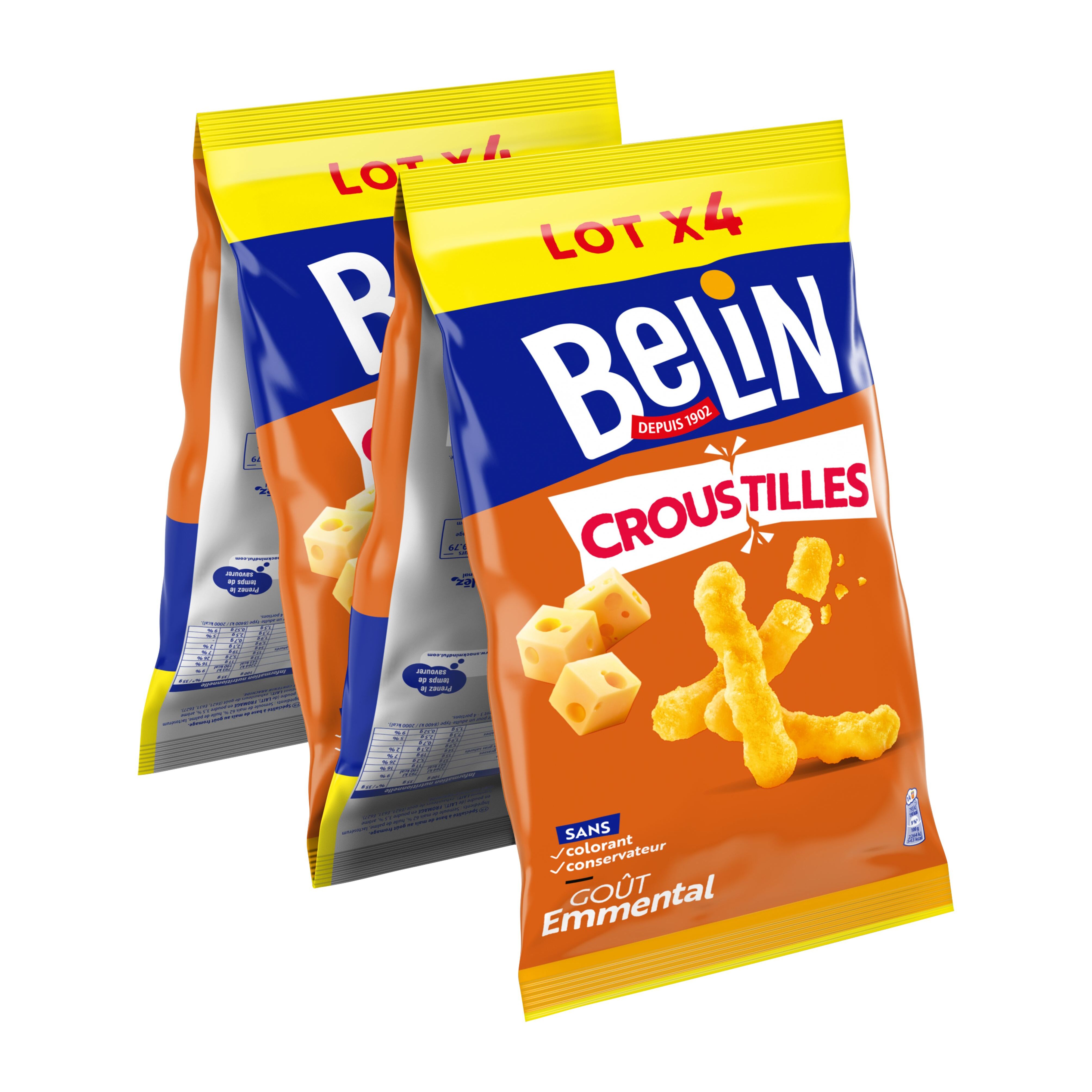 BELIN Croustilles goût emmental 4x138g pas cher 