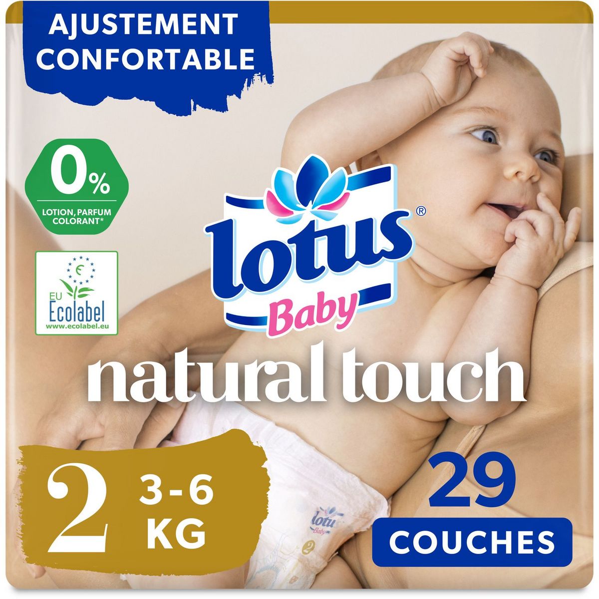 LOTUS BABY - Couches Douceur Naturelle Taille 2 - Le paquet de 45 couches  3348011734796