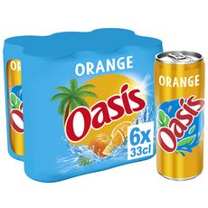 OASIS Boisson aux fruits duo d'oranges boîtes slim 6x33cl
