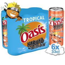 OASIS Boisson aux fruits goût tropical boîtes slim 6x33cl