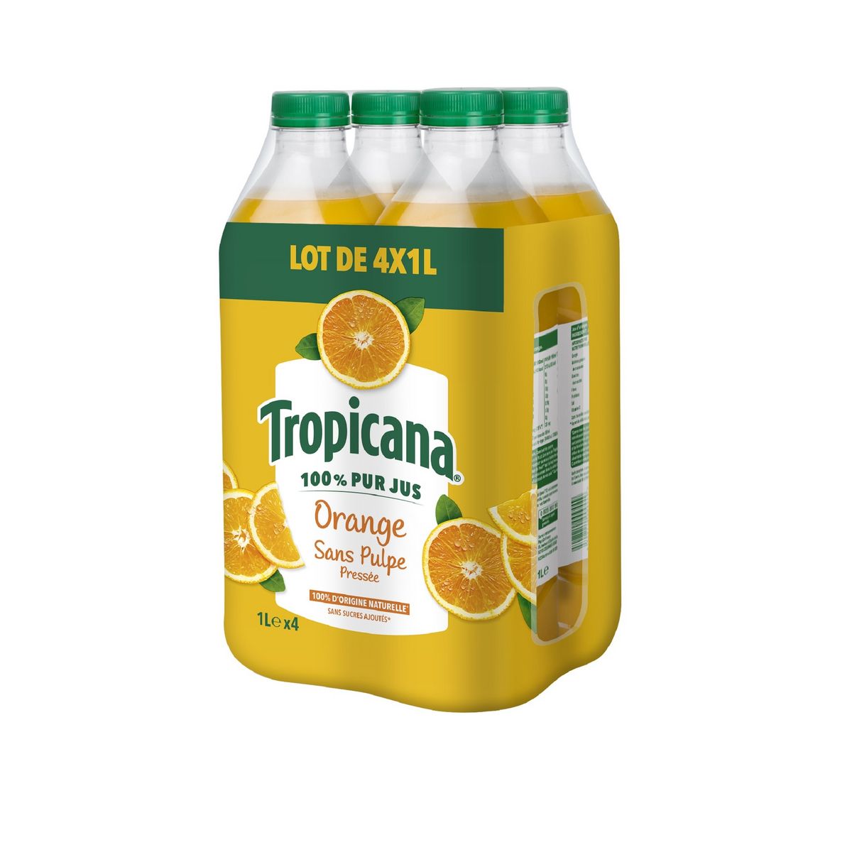 TROPICANA Jus pure premium 100% orange sans pulpe 4x1l pas cher - Auchan.fr