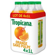 TROPICANA Jus pure premium 100% orange sans pulpe 4x1l