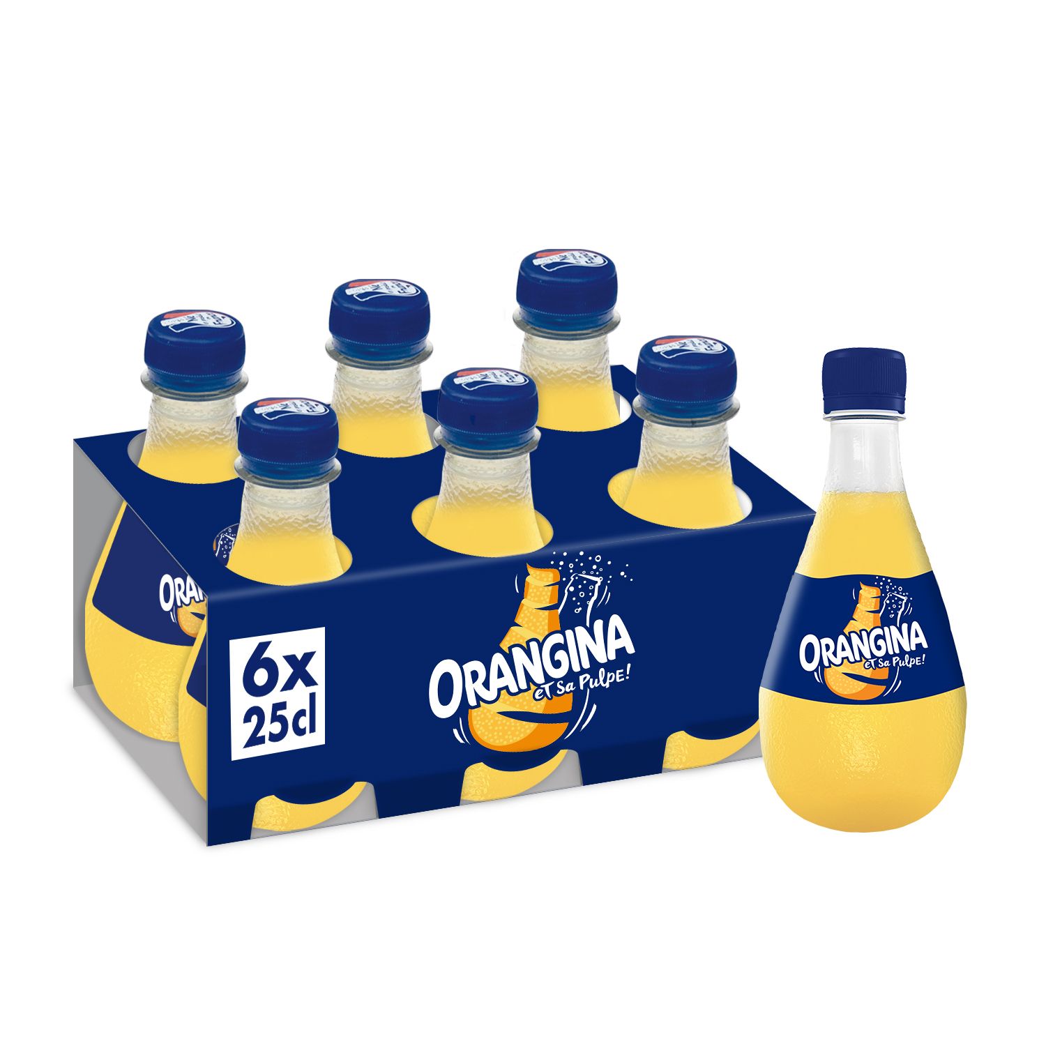 ORANGINA Boisson gazeuse à la pulpe de fruit jaune bouteilles mini 4x20cl  pas cher 