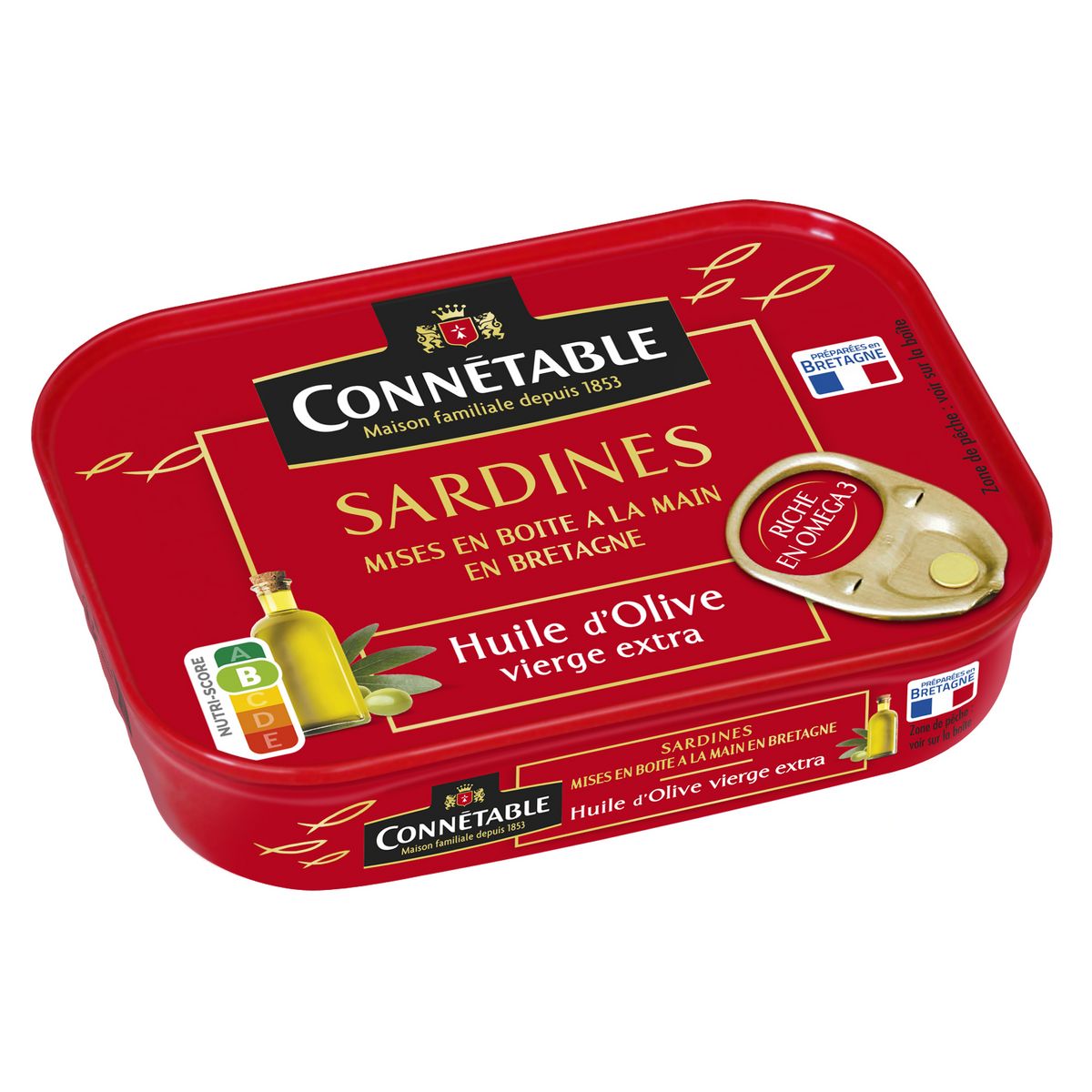 CONNETABLE Sardines à l'huile d'olive vierge 135g