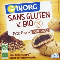 BJORG Fetit fourré biscuits fourrés cacao sans gluten bio 6 sachets 180g