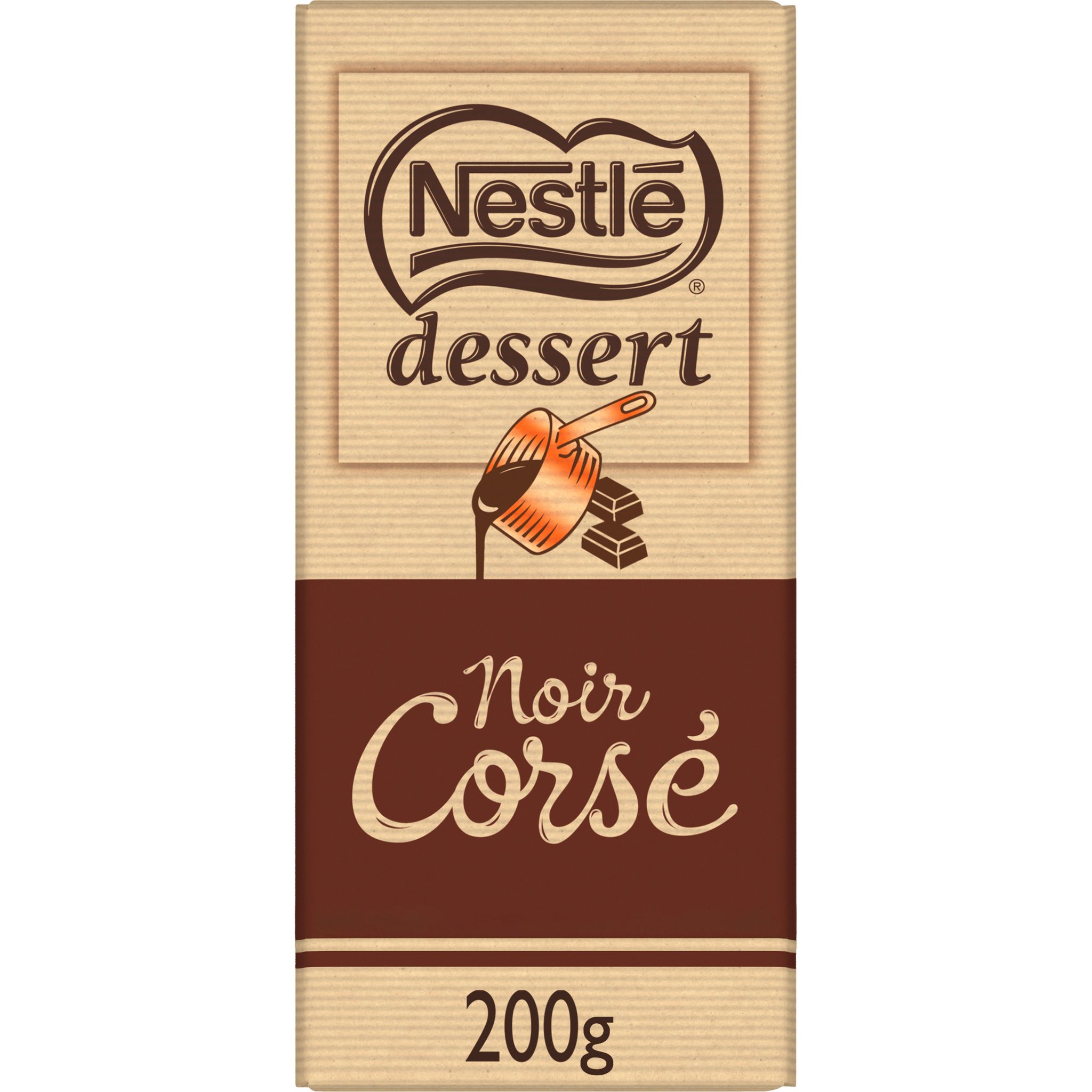 Nestlé Dessert - Chocolat Noir Pâtissier - Tablette de 205g