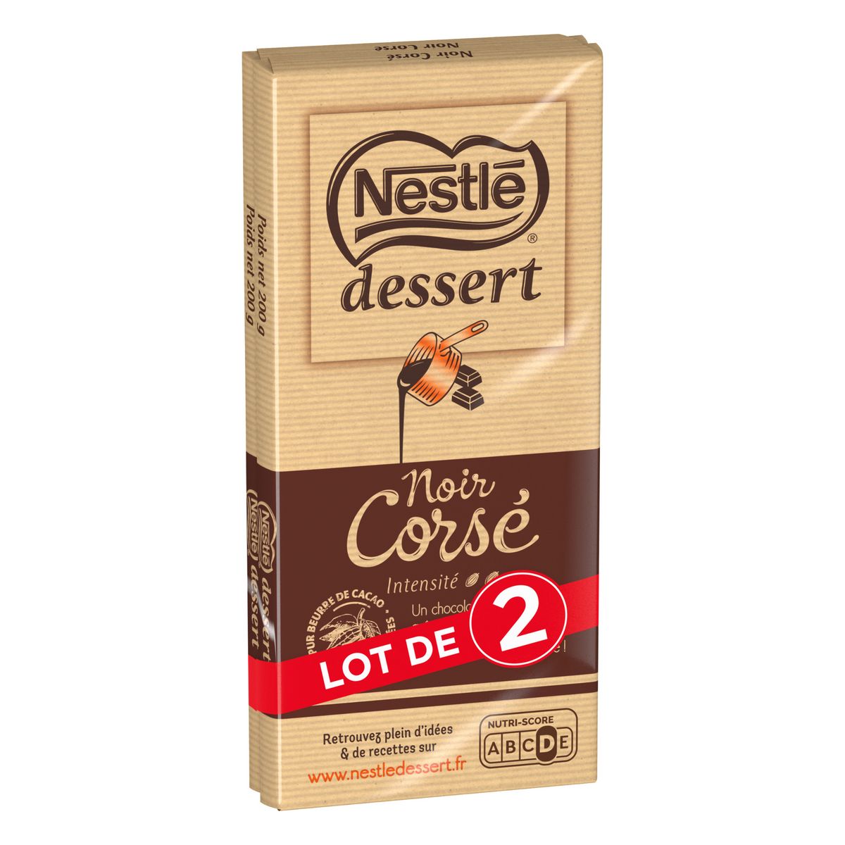 Nestlé Dessert Chocolat Noir à Pâtisser - tablette de 205g : :  Epicerie