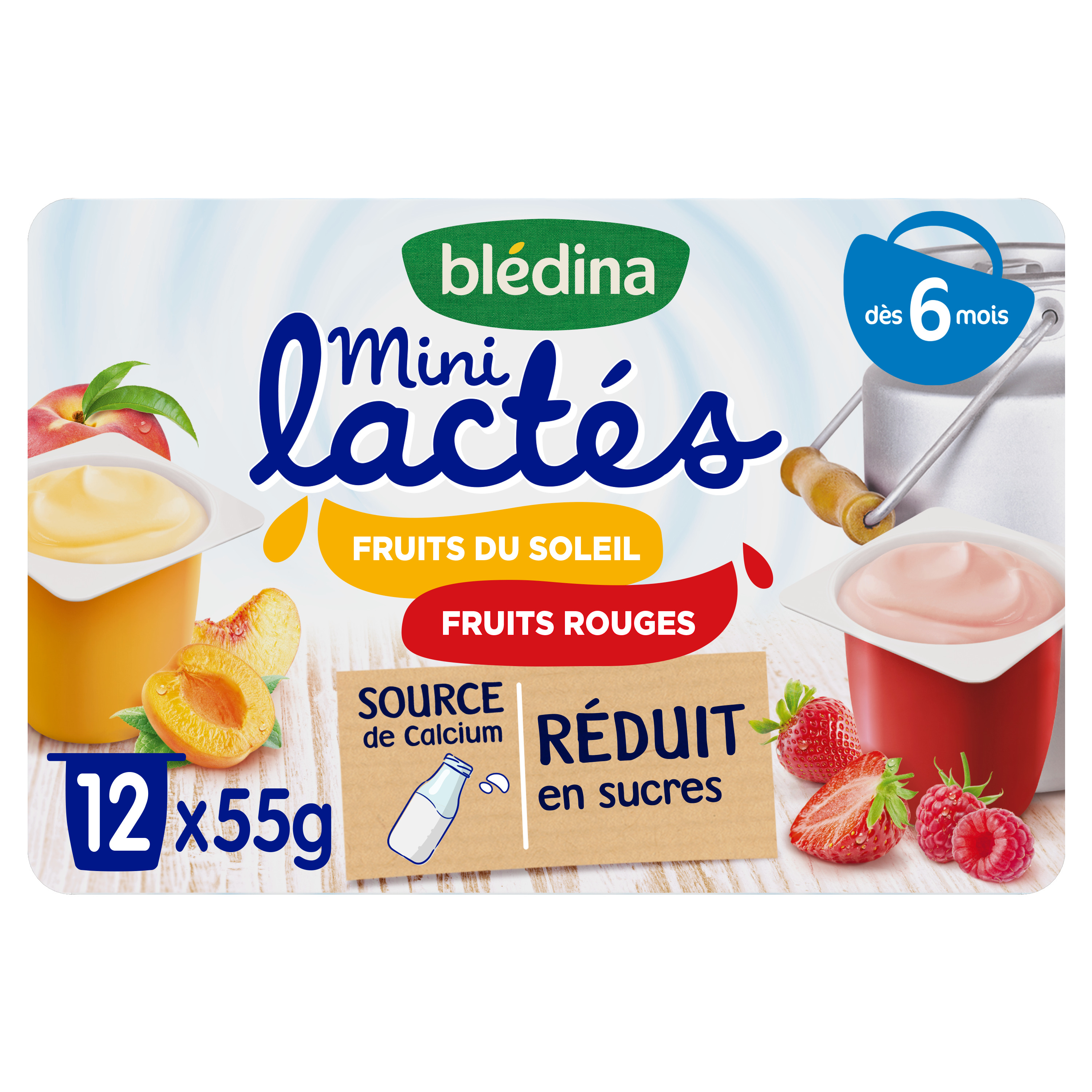 Lot x4 - Mini lactés Croissance Fruit rouges / Fruits du soleil - dès 12  mois