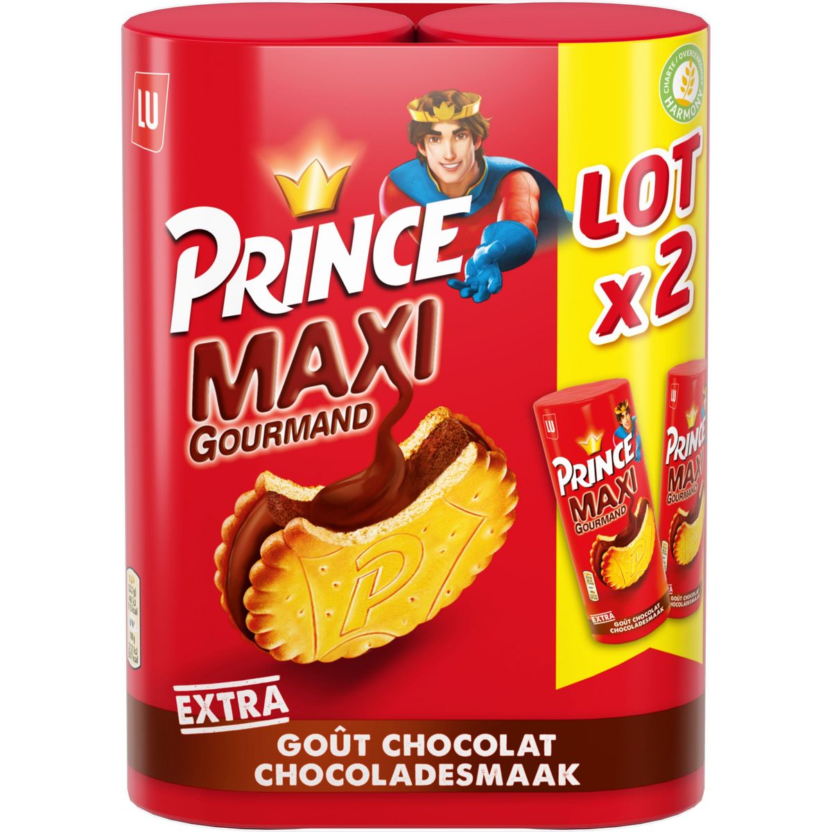 PRINCE Biscuits fourrés au chocolat 4x300g pas cher 