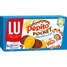 PEPITO Pocket biscuits nappés de chocolat au lait, sachets fraîcheur 6x4 biscuits 230g