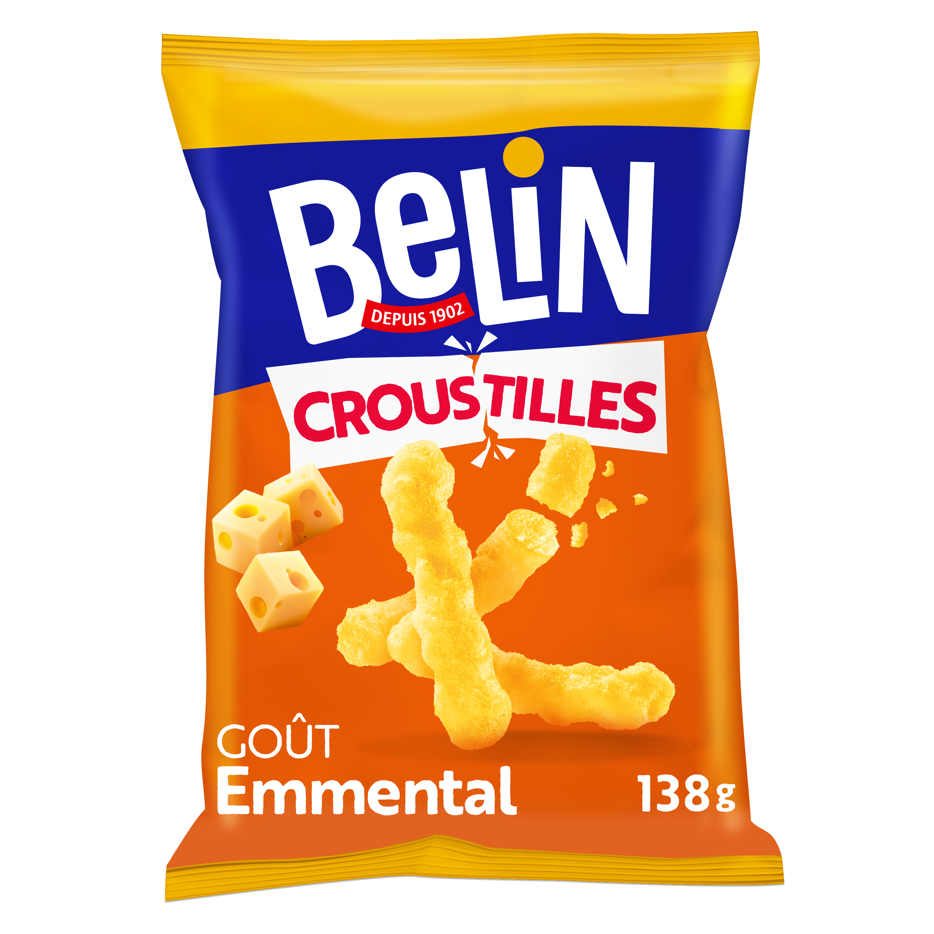 BELIN Biscuits salés croustilles à l'emmental Format familial 138g