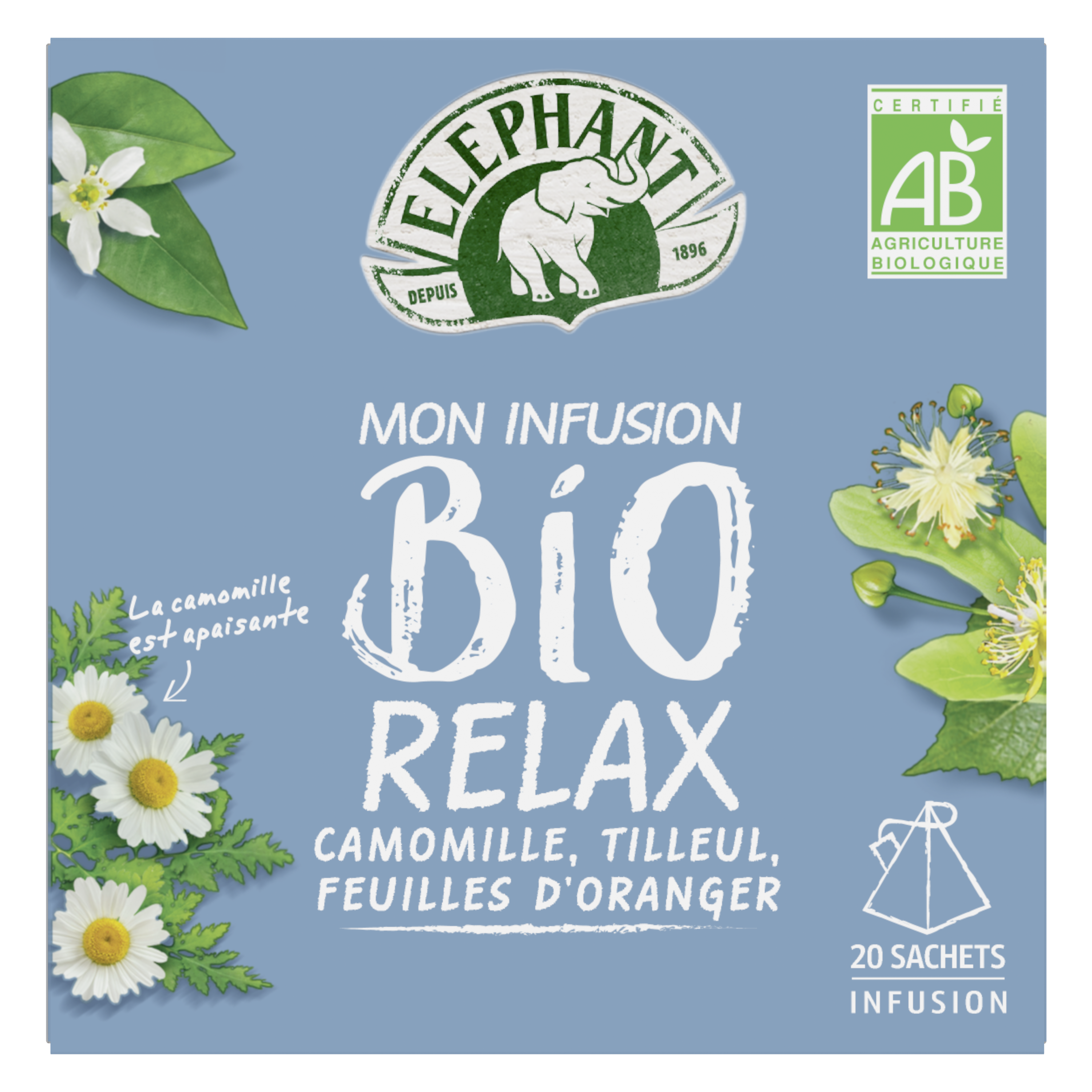 Livraison à domicile Elephant Infusion tilleul citron, 20 sachets