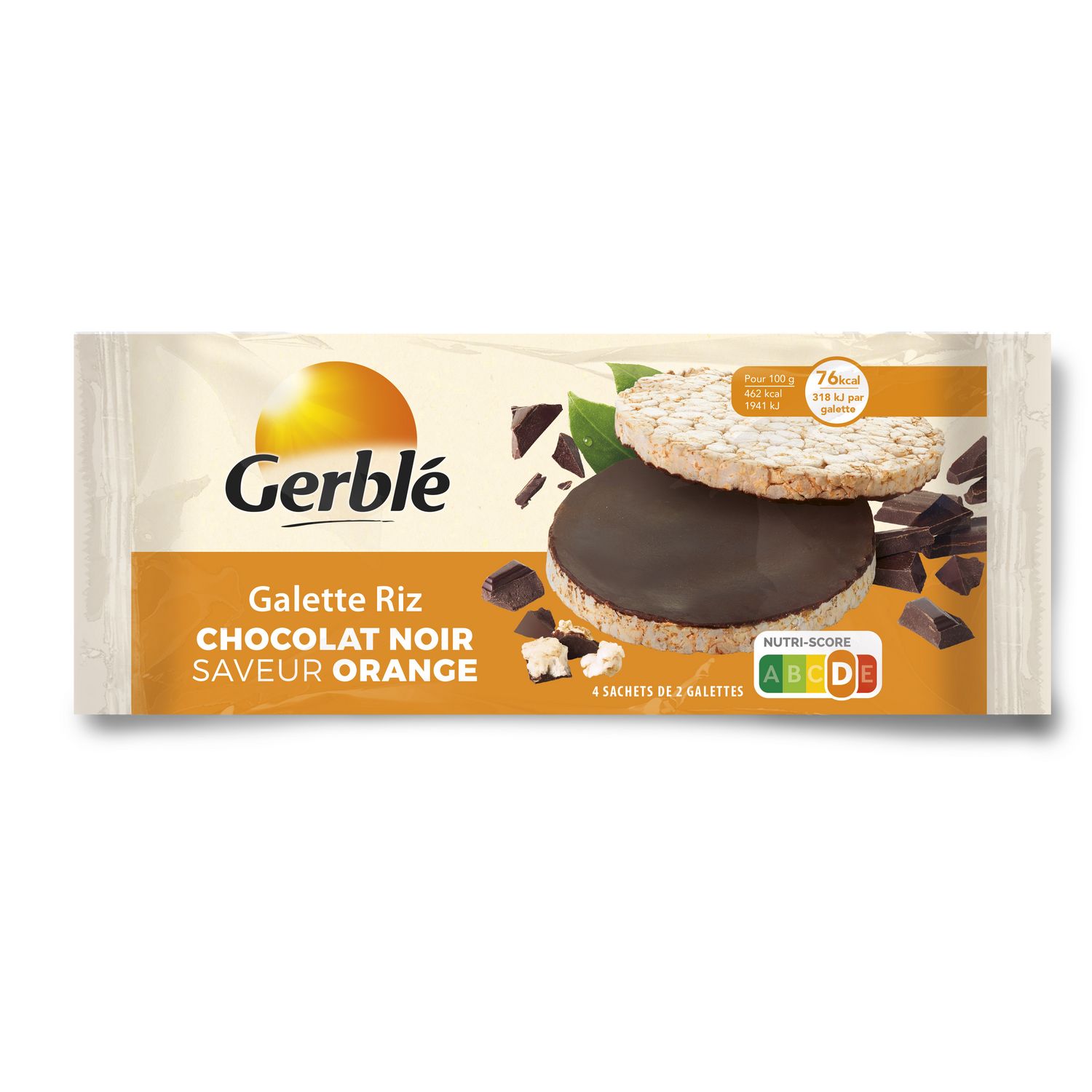 Galette riz chocolat noir sans sucres ajoutés GERBLE - 130,4g - Super U,  Hyper U, U Express 