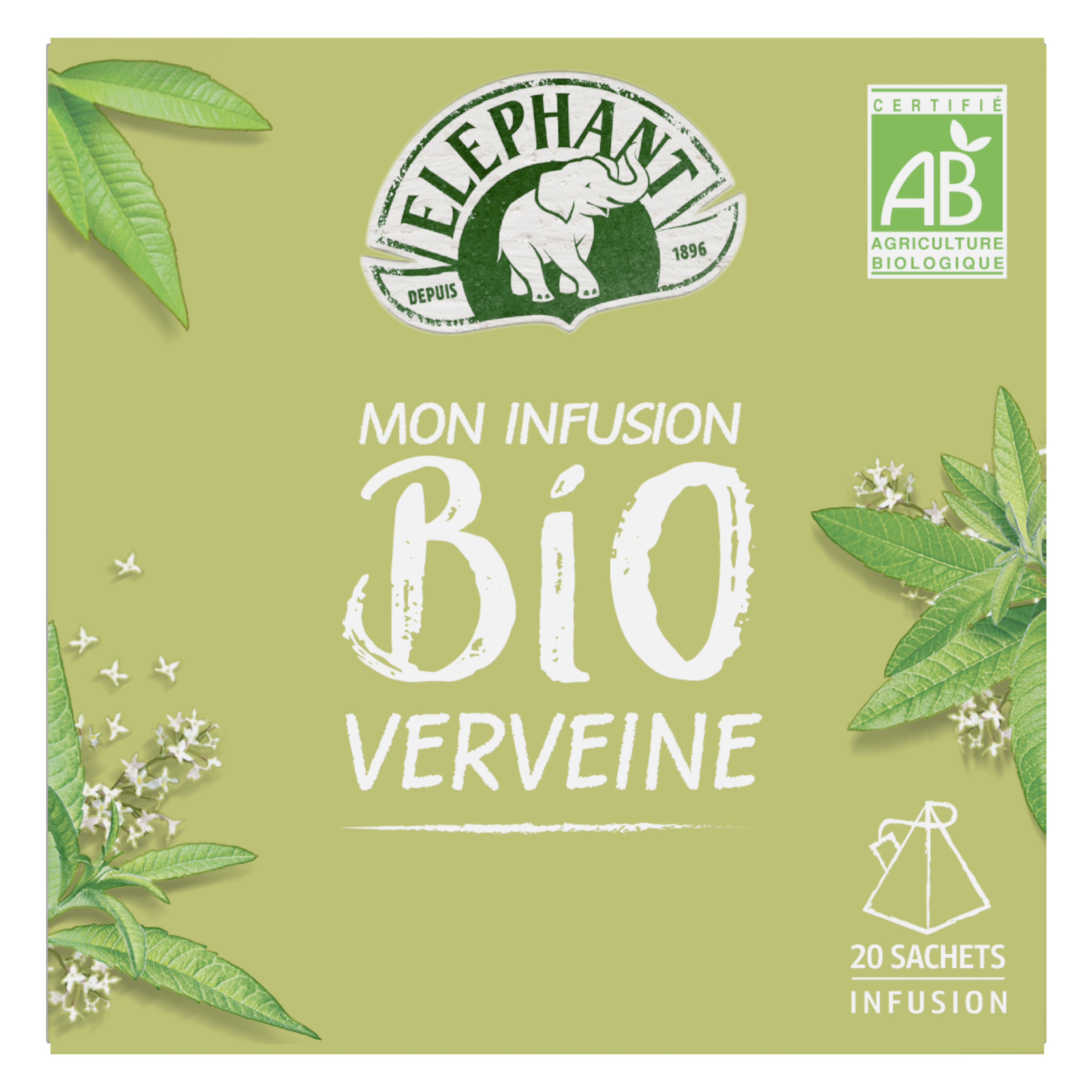 Livraison à domicile Elephant Mon infusion Menthe / Thym Bio, 20 sachets