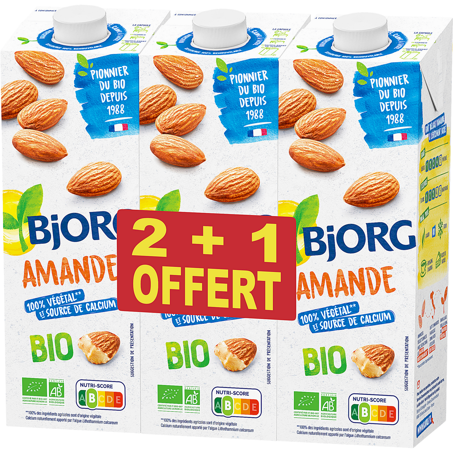 Lait Amand Calcium Ss Sucre 1L Bio 