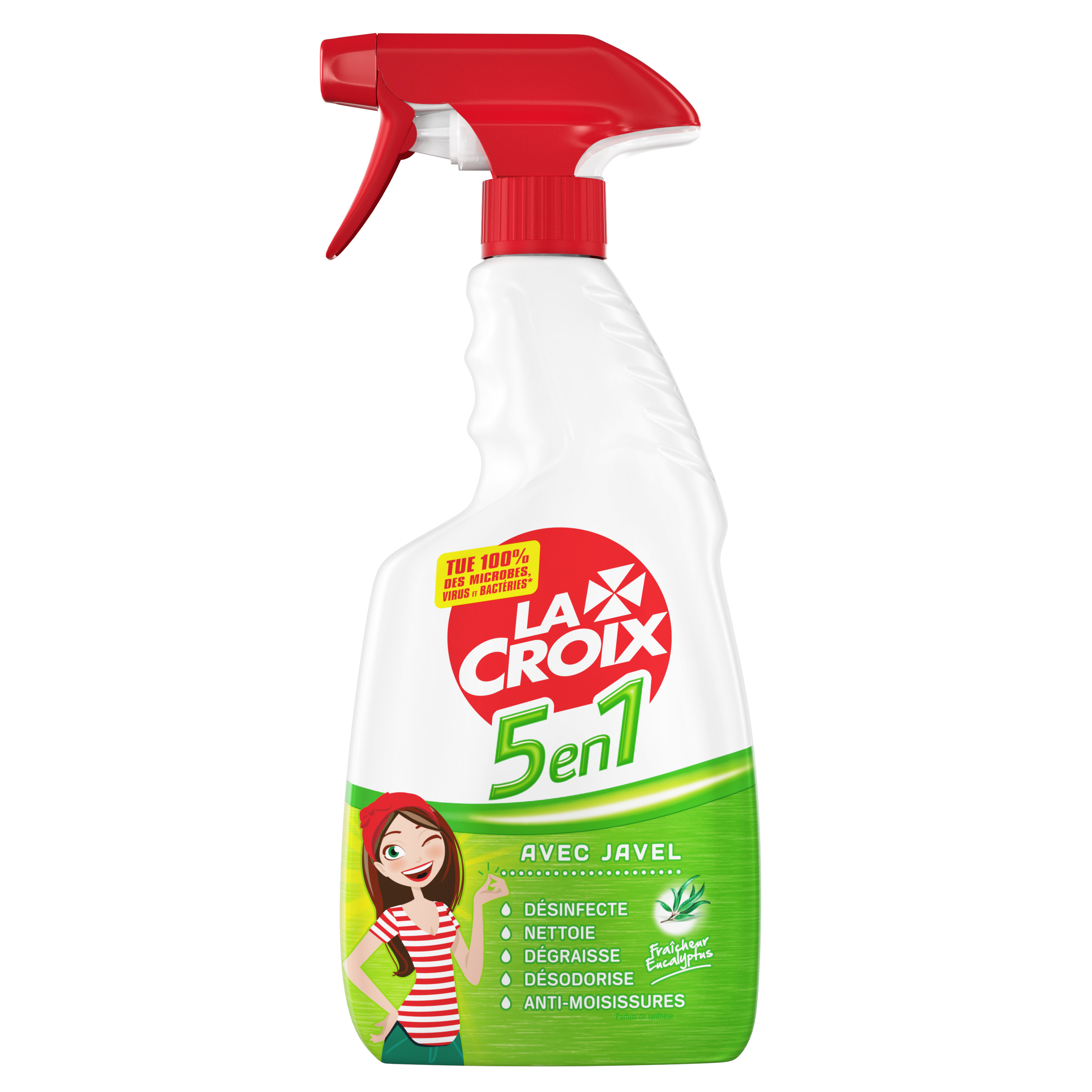 LA CROIX Spray nettoyant 5en1 avec javel 500ml pas cher 