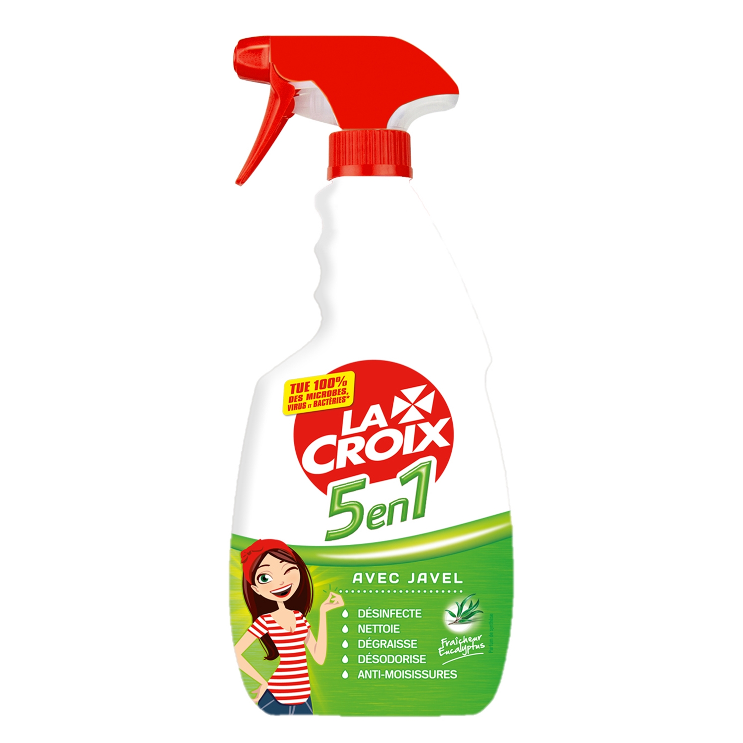 LA CROIX Spray nettoyant 5en1 avec javel 500ml pas cher 