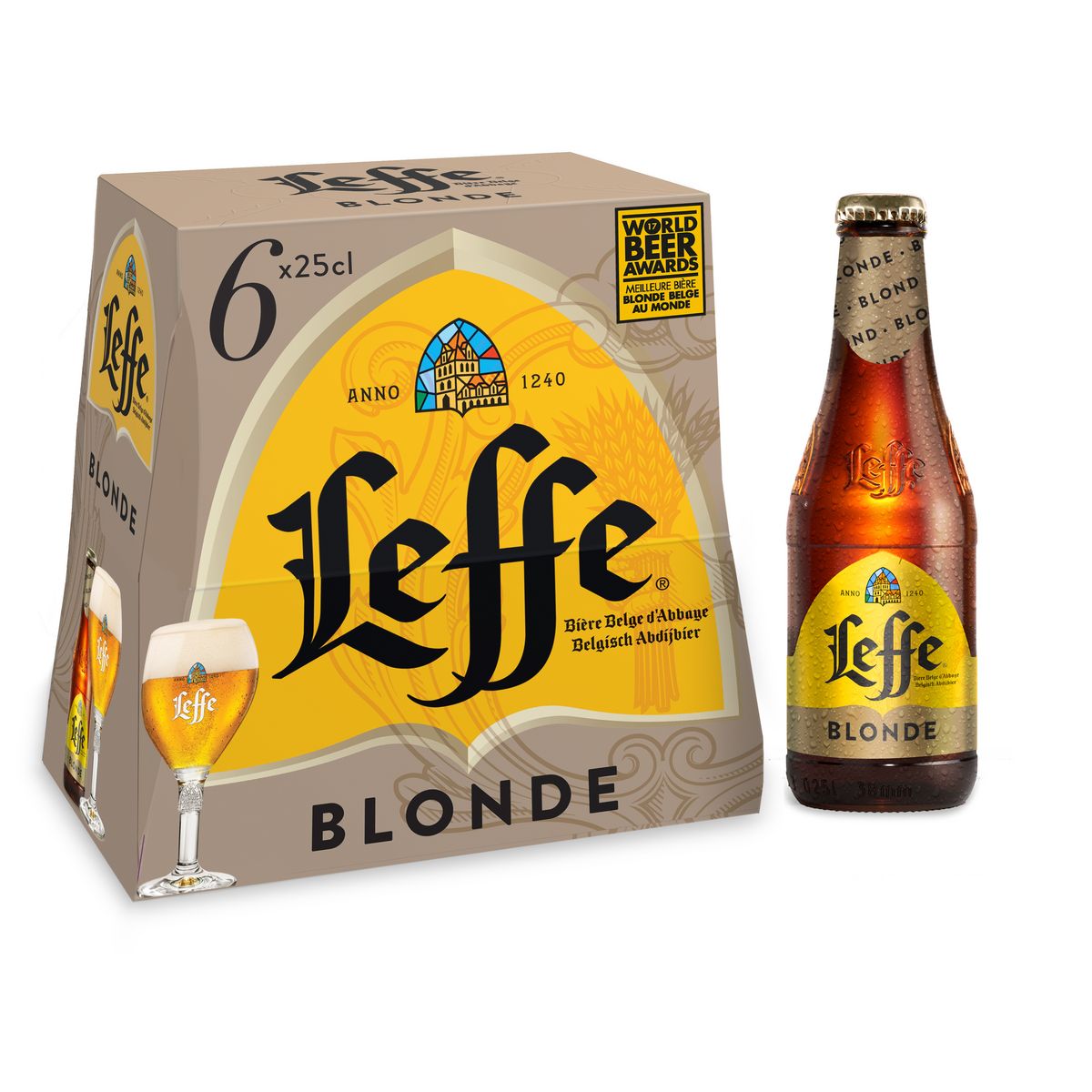 LEFFE Bière blonde 6,6% bouteilles 6x25cl