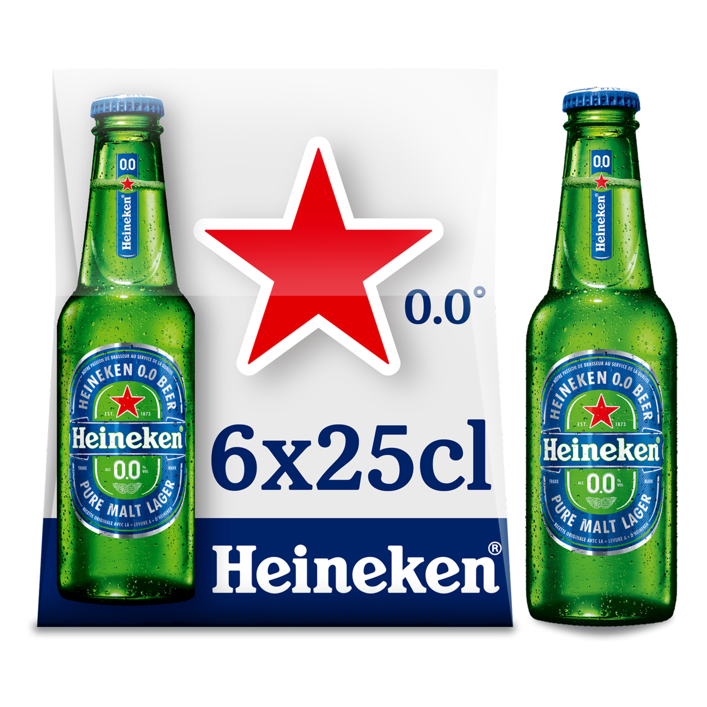 Heineken 0.0 - Bière sans alcool - 6 x 25 cl - La cave Cdiscount