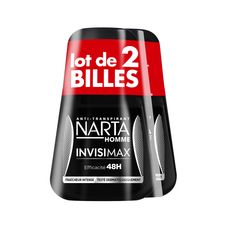 NARTA Invisimax Déodorant bille homme 48h fraicheur intense 2 pièces 2x50ml