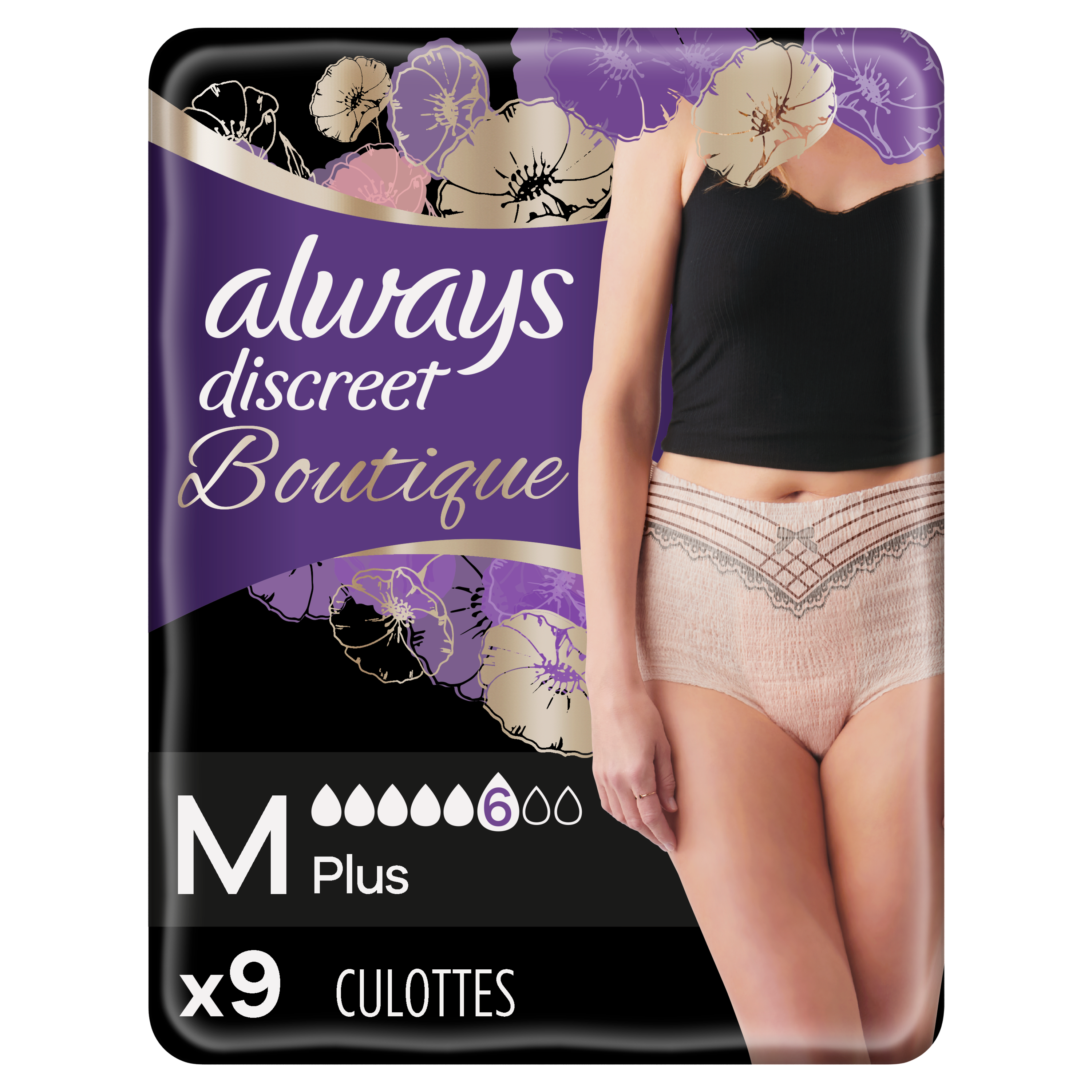 ALWAYS Discreet Boutique culottes incontinence plus taille M 9 culottes pas  cher 