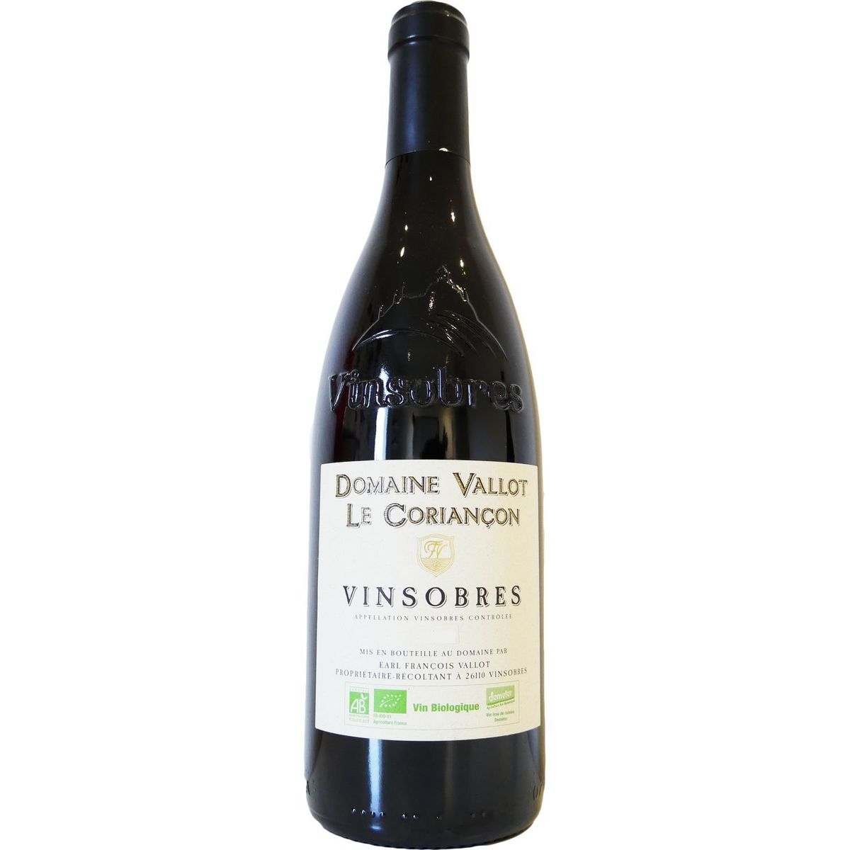 Vin rouge AOP Vinsobres bio Domaine Vallot le Coriançon 75cl