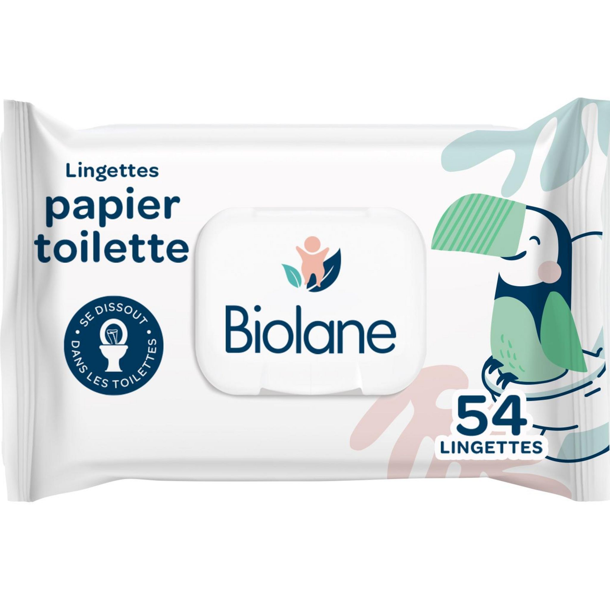 BIOLANE Lingettes papier toilette humide pour bébé 54 lingettes pas cher 