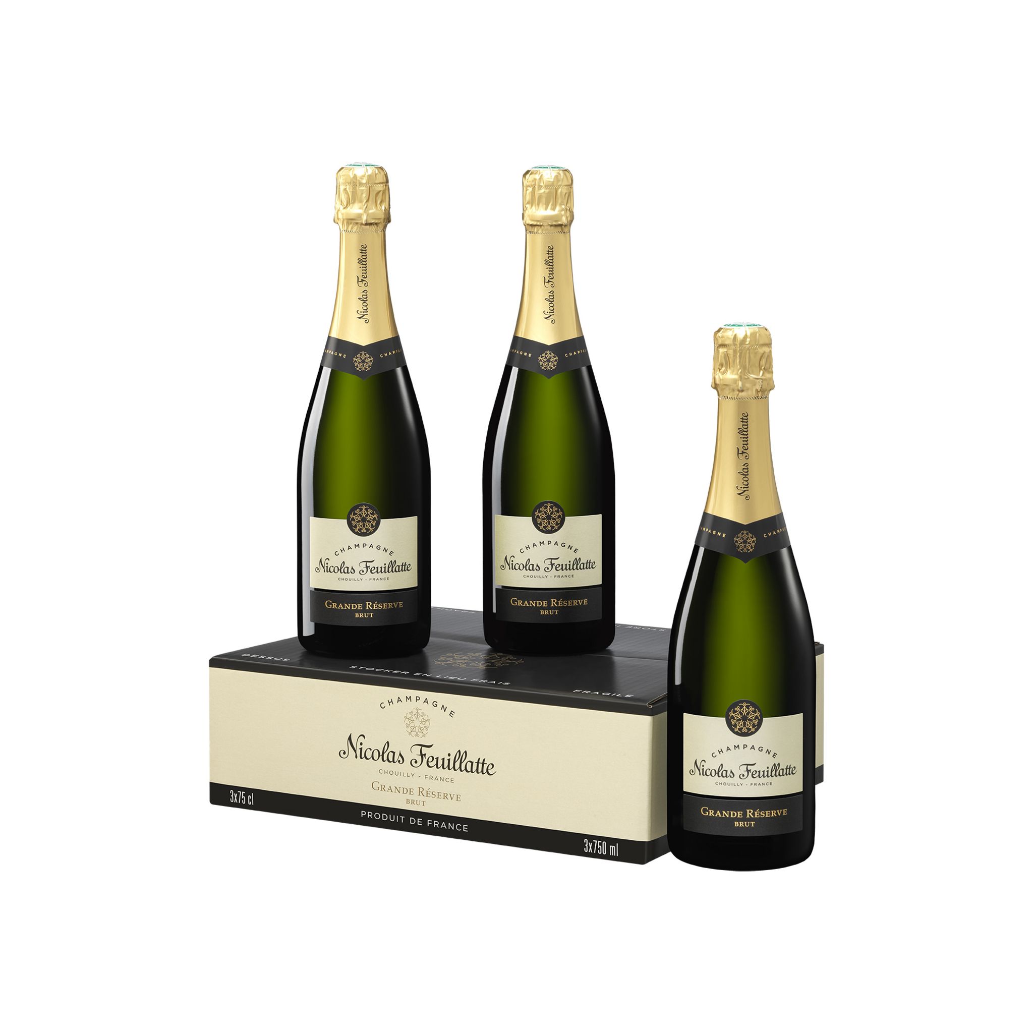 Livraison à domicile Nicolas Feuillatte Champagne Brut, 3x20cl