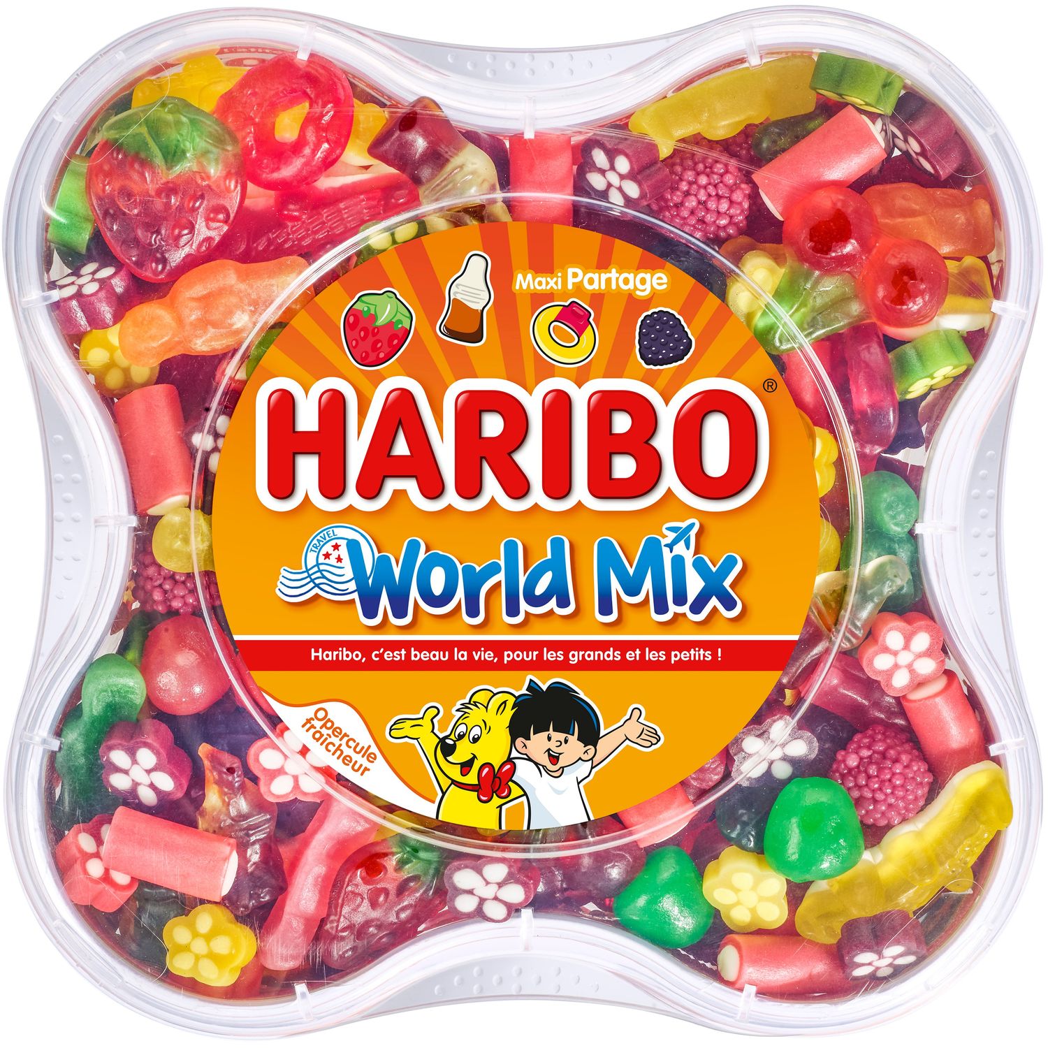 HARIBO World mix assortiment de bonbons boite 750g pas cher