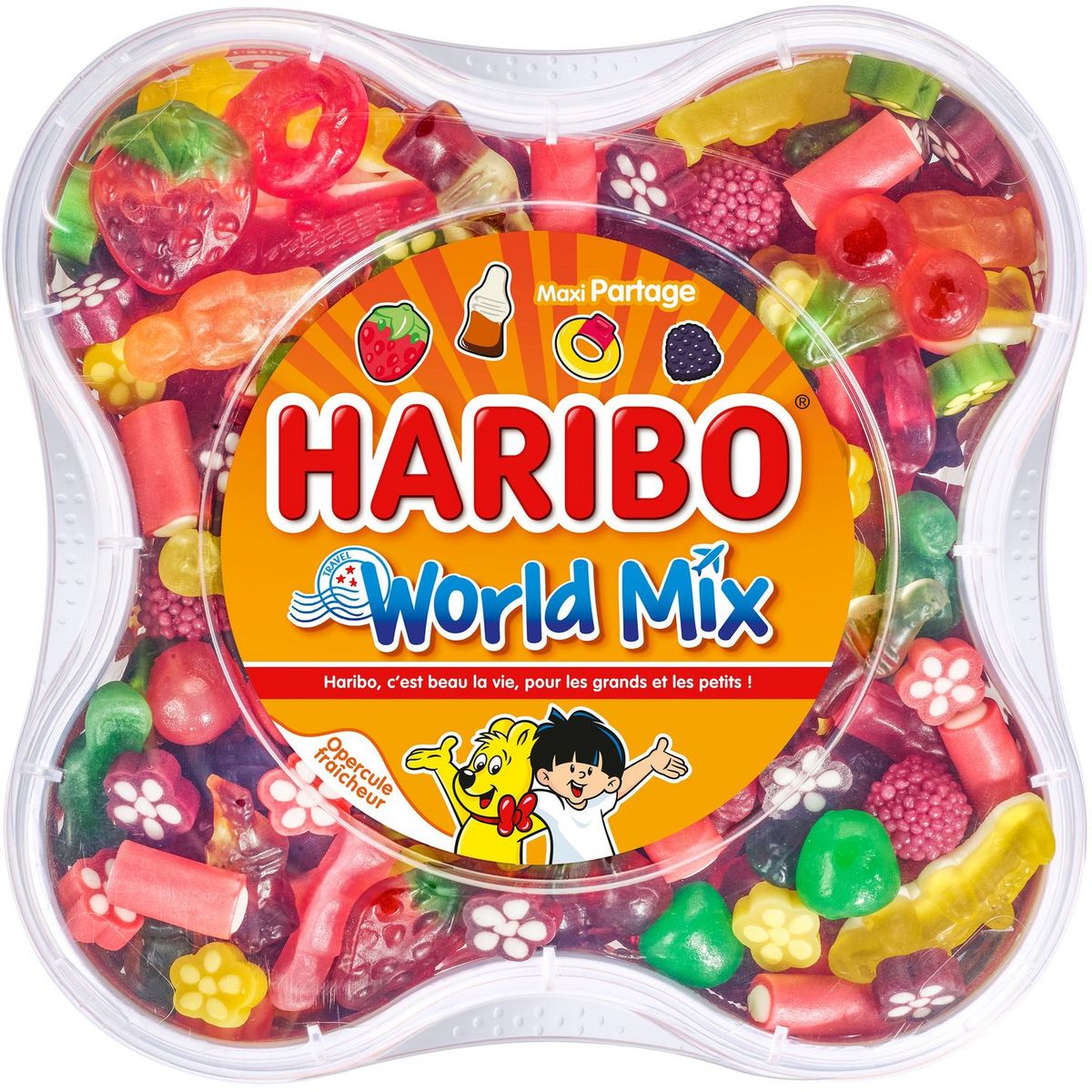 HARIBO World mix assortiment de bonbons boite 750g pas cher 