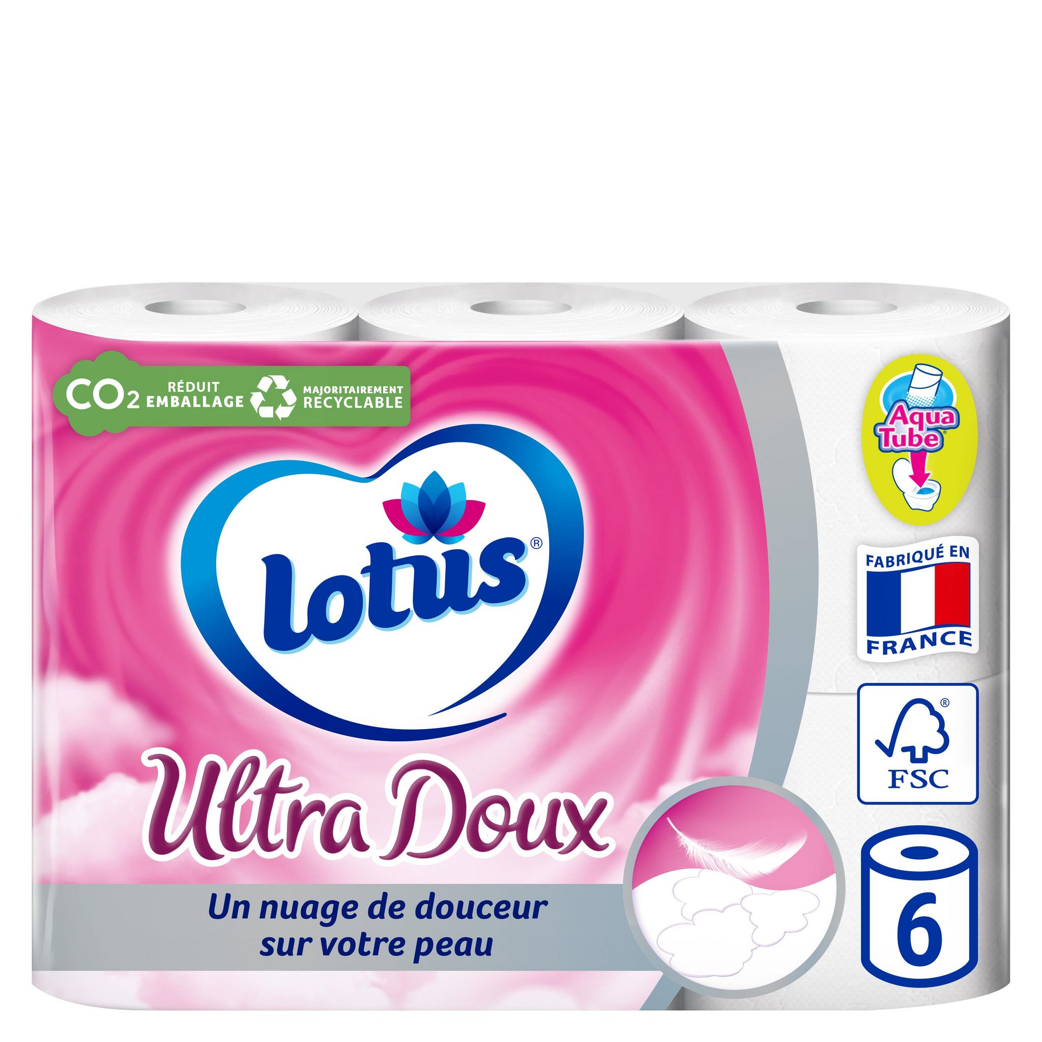 AUCHAN Papier toilette blanc ultra moelleux 5 épaisseurs 6 rouleaux pas  cher 