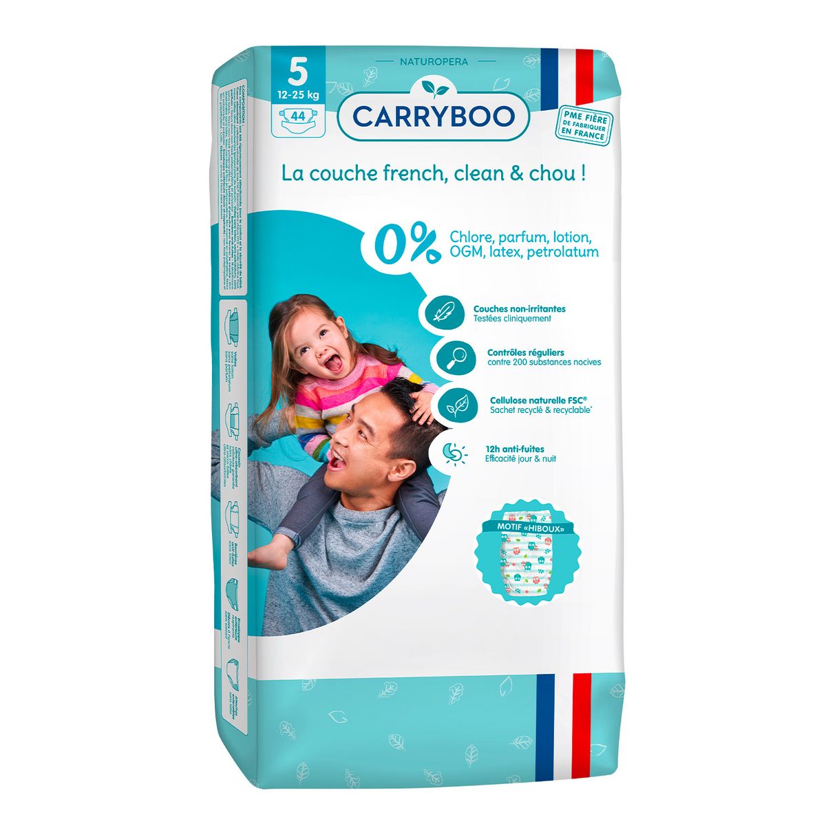 CARRYBOO Couches écologiques dermo-sensitives taille 5 (12-25kg) 44 couches