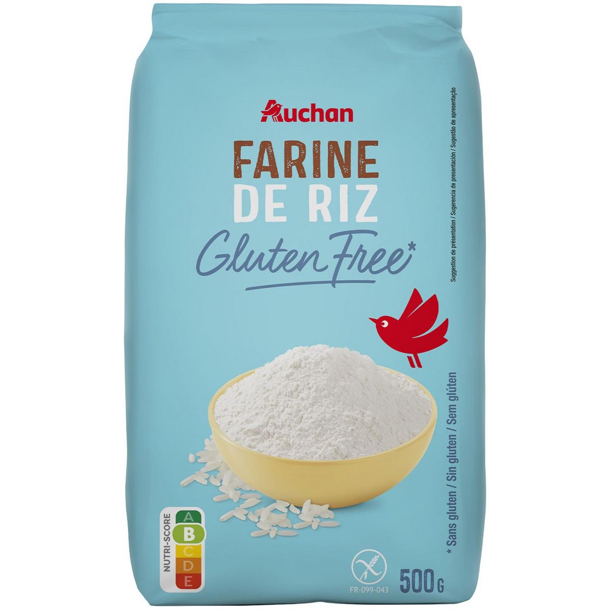 AUCHAN MIEUX VIVRE Farine de riz sans gluten 500g pas cher 