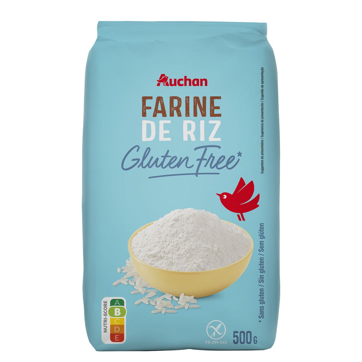 AUCHAN MIEUX VIVRE Farine de riz sans gluten 500g pas cher 