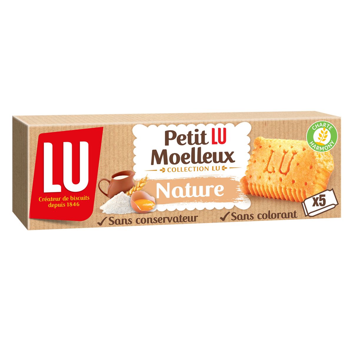 LU Petit Lu gâteaux moelleux nature sachets individuels 5 sachets 140g