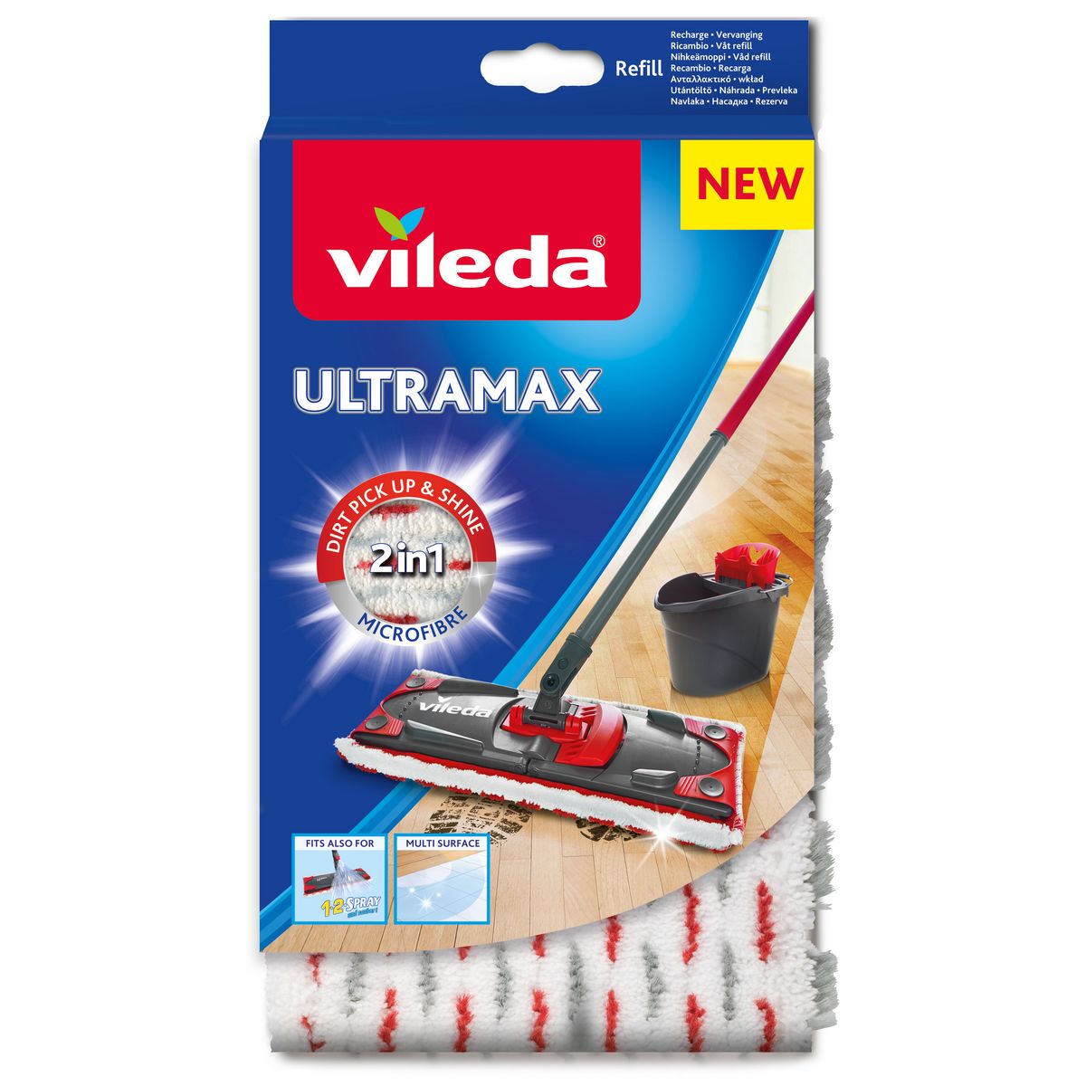 VILEDA Ultramax recharge microfibre 2en1 1 recharge pas cher 