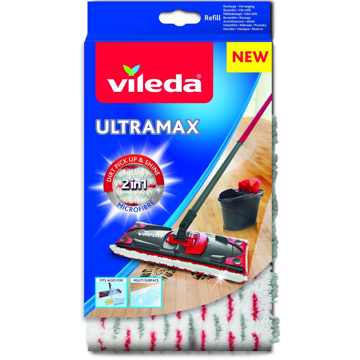 VILEDA Ultramax recharge microfibre 2en1 1 recharge pas cher 