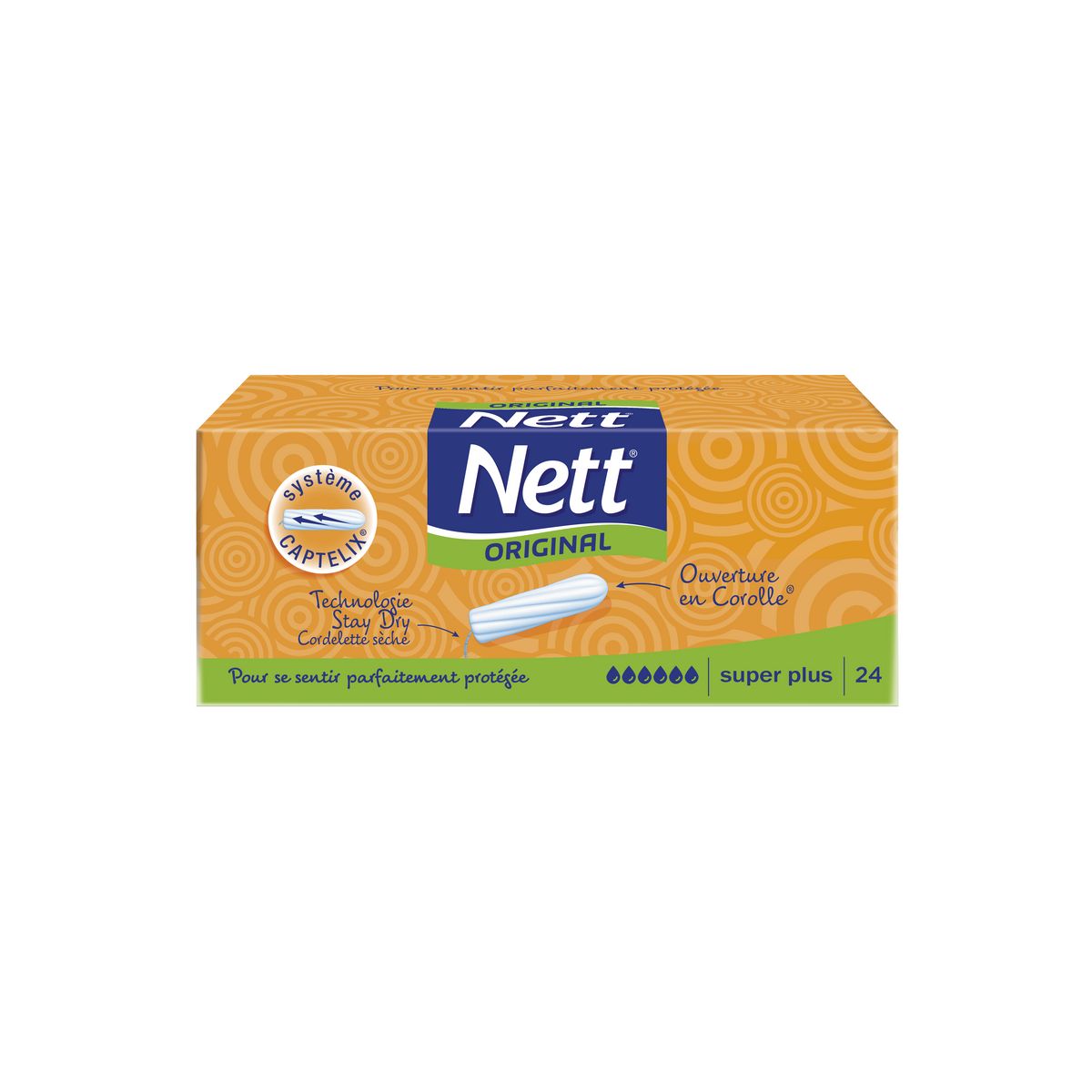 NETT Original tampons sans applicateur super plus 24 tampons
