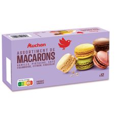 AUCHAN MMM! Assortiment de macarons 12 pièces 154g