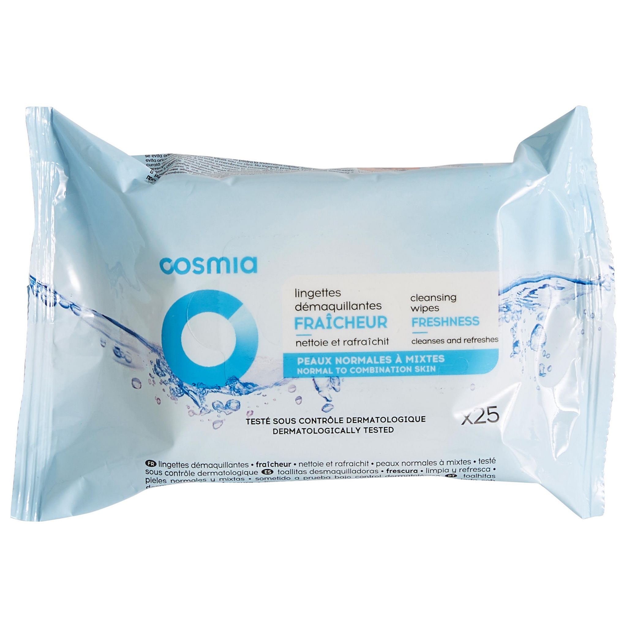 COSMIA Lingettes démaquillantes sensitive peaux sensibles 25 lingettes pas  cher 