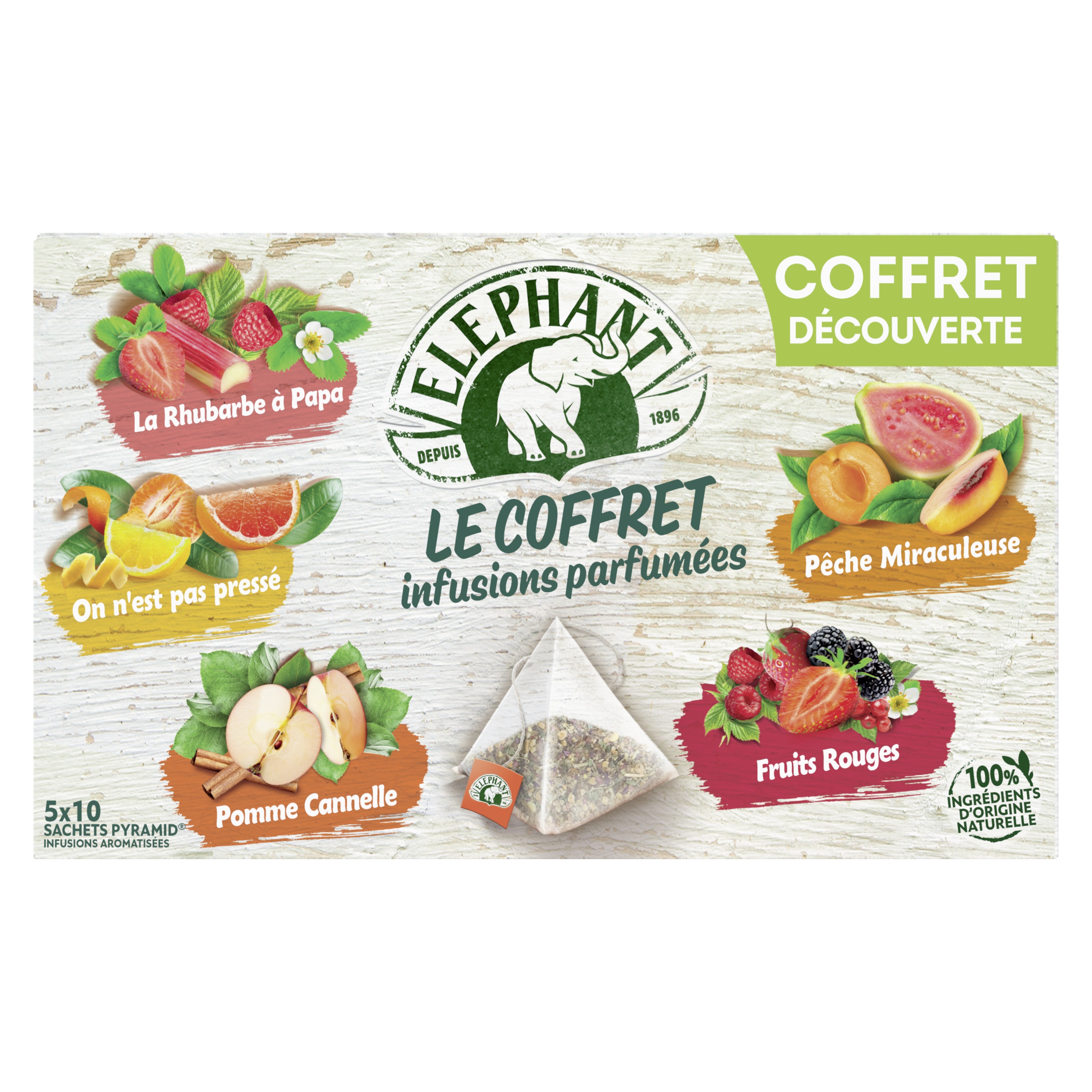 ELEPHANT Le Coffret découverte infusion parfumées 50 sachets 940g