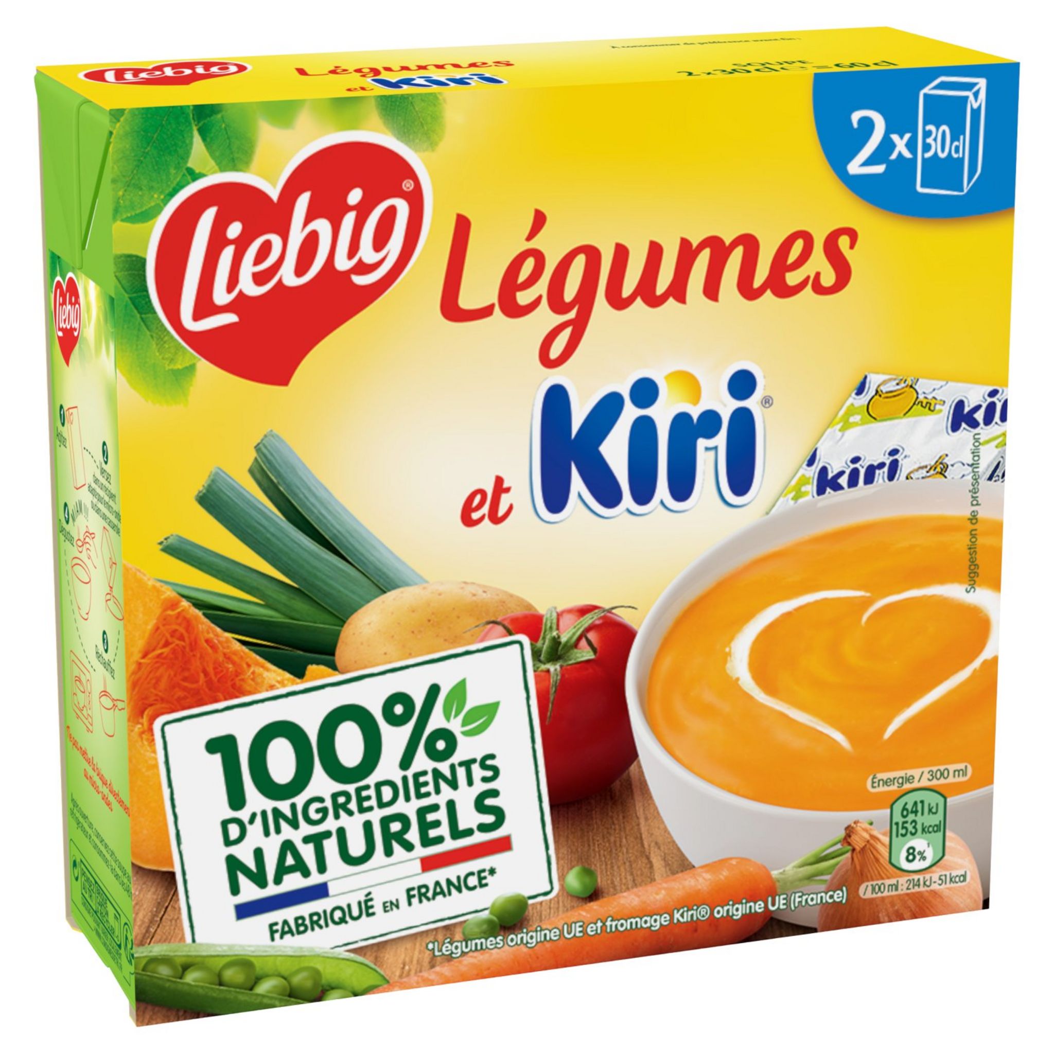 Liebig Soupe Légumes et Kiri (lot de 3 : : Epicerie