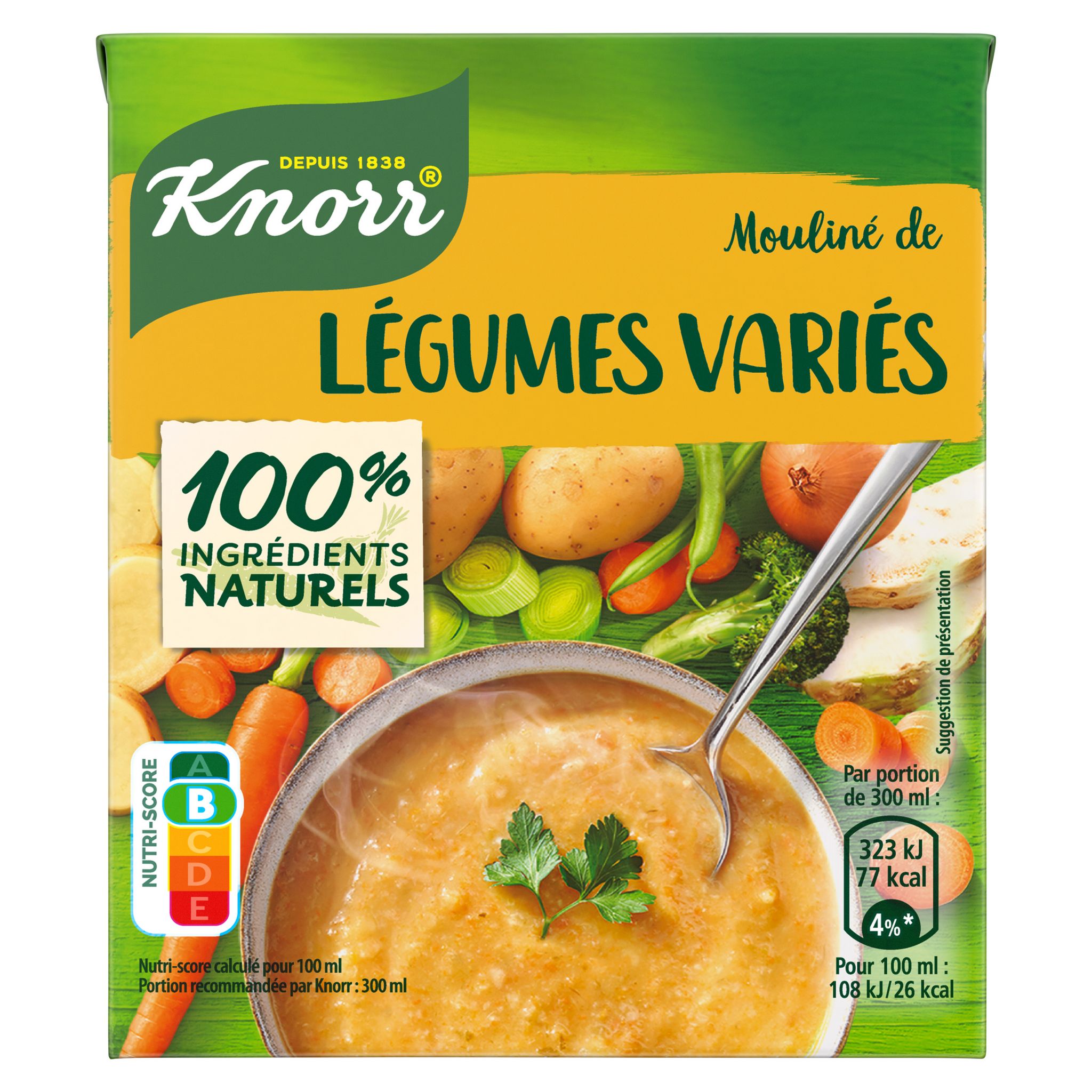 Knorr Soupe Liquide Bio Mouliné de Légumes Variés 30 cl 
