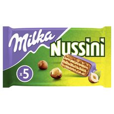 MILKA Nussini barre chocolatée croustillante gaufrette 5x31,5g