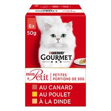 GOURMET Mon Petit sachets repas à la viande pour chat 2+1 gratuit 3x6x50g