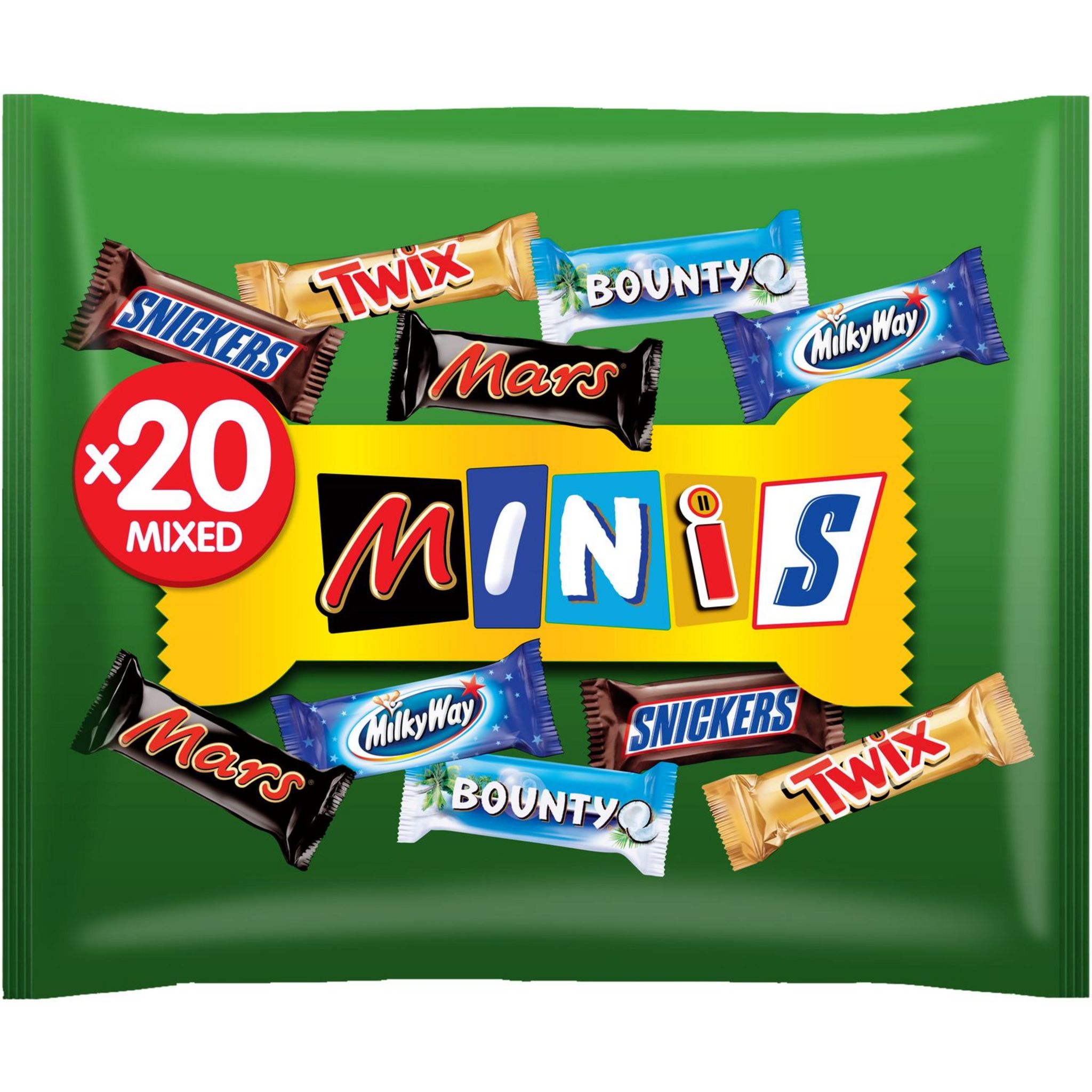 MARS Minis barres mix mars snickers twix bounty milky way 20 pièces 400g  pas cher 