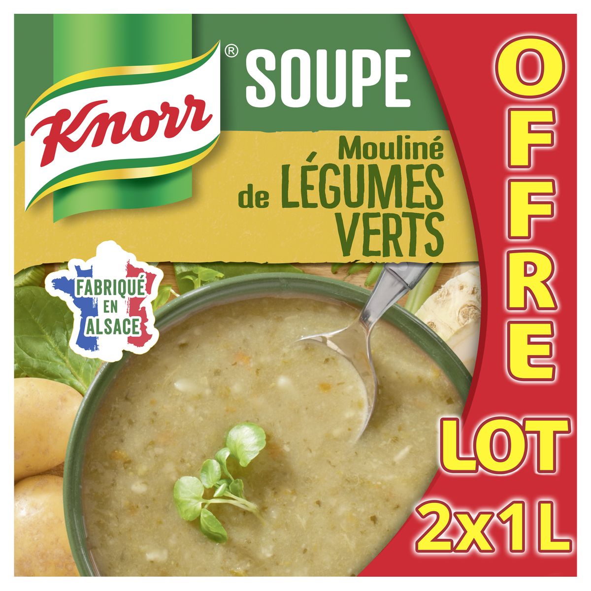 KNORR Le bon goût de légumes variés dans une soupe liquide. Cette soupe en  brique est