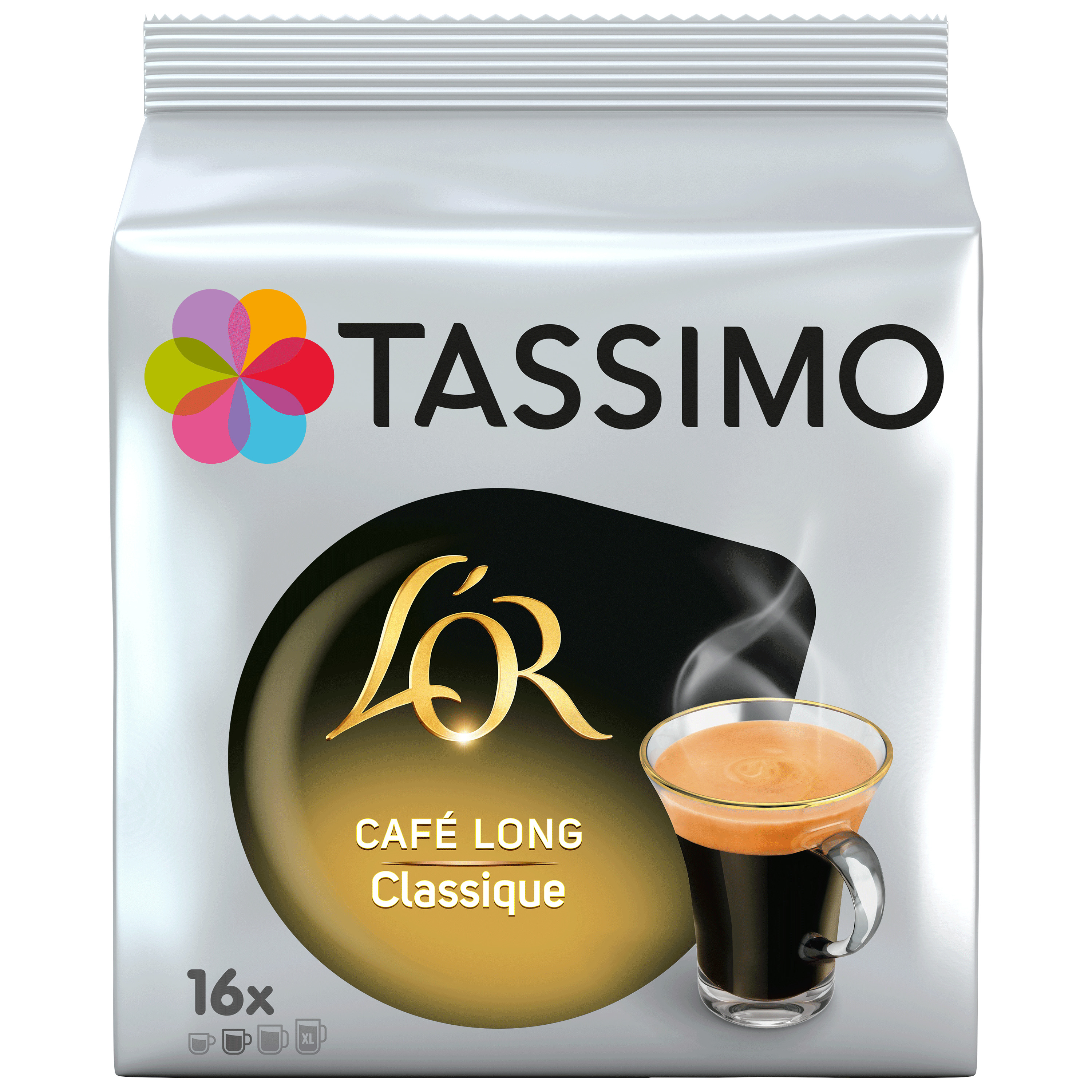 TASSIMO Dosettes de café L'Or XL classique 16 dosettes 136g pas