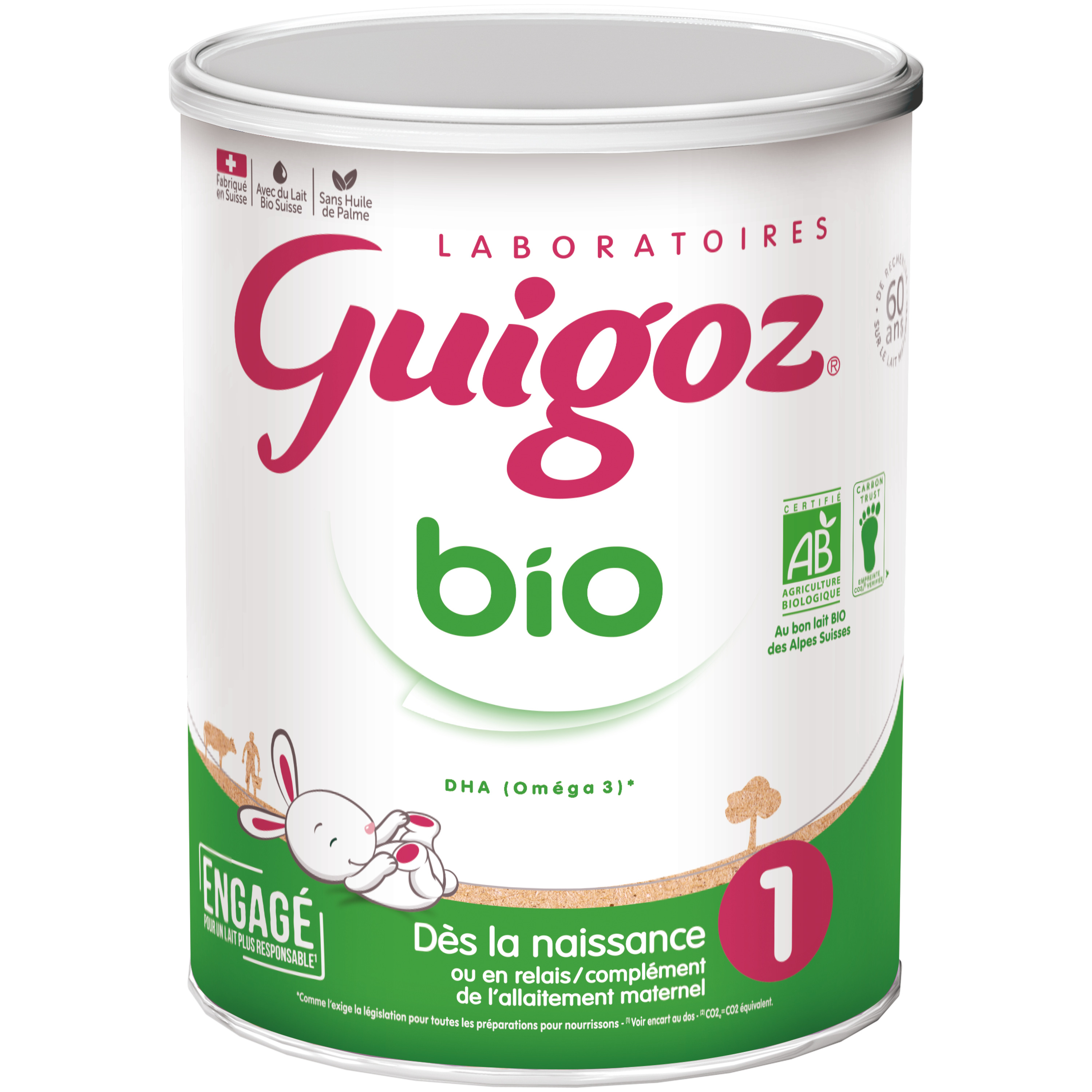 GUIGOZ BIO 1 Dès la naissance - Lait bébé 1er âge en poudre de 0 à 6 mois -  Boîte de 800g : : Epicerie